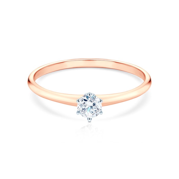 Pierścionek zaręczynowy The Journey: dwukolorowe złoto, diament laboratoryjny