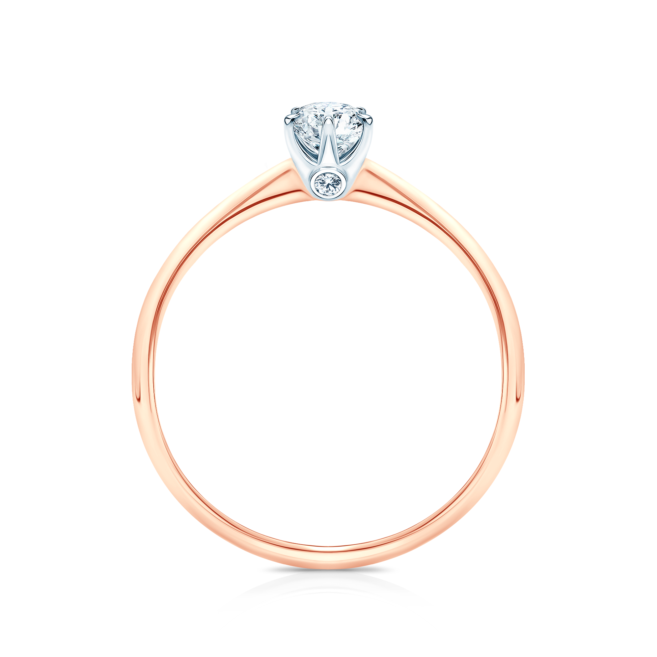 Pierścionek zaręczynowy The Journey: dwukolorowe złoto, diament laboratoryjny