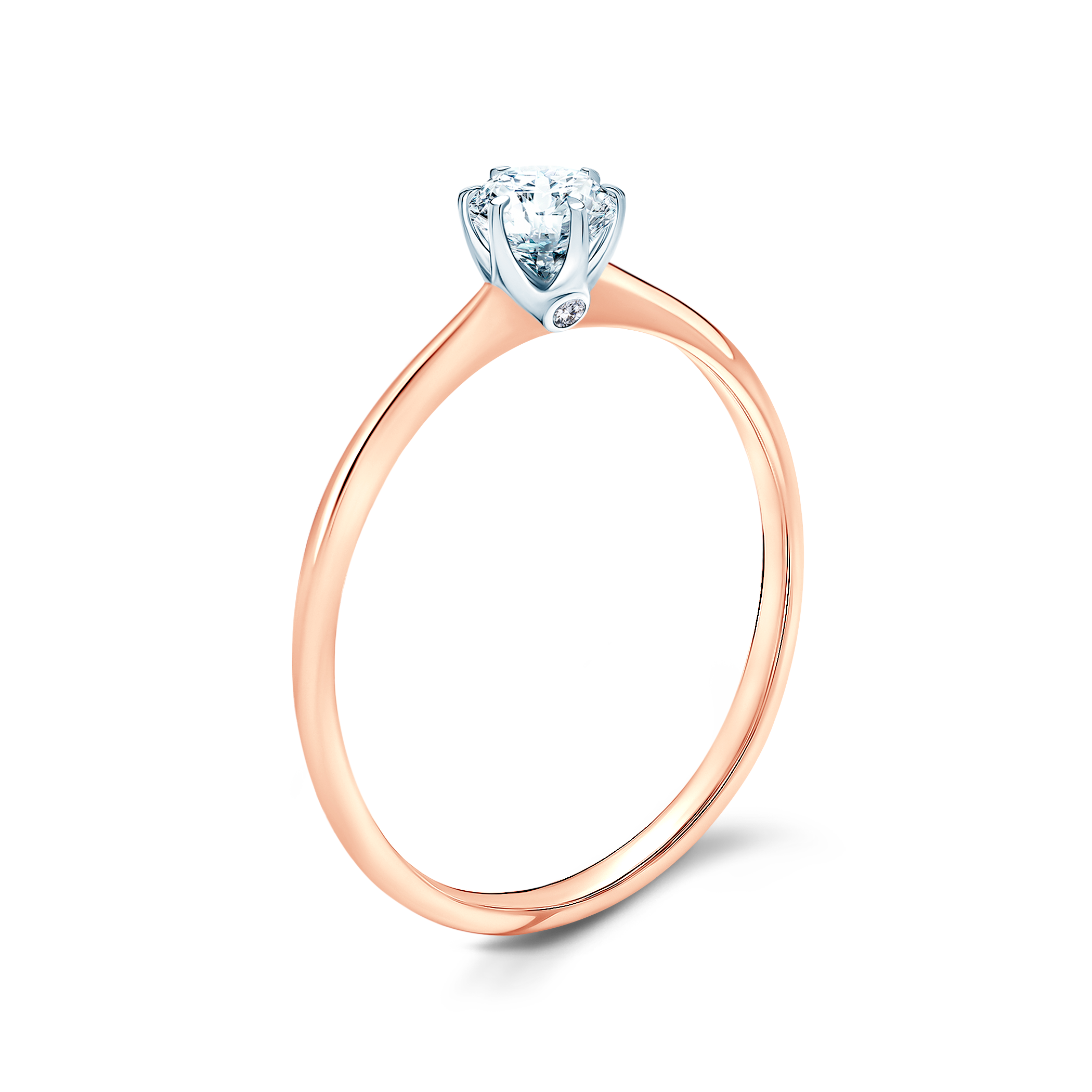 Pierścionek zaręczynowy The Journey: dwukolorowe złoto, diament laboratoryjny