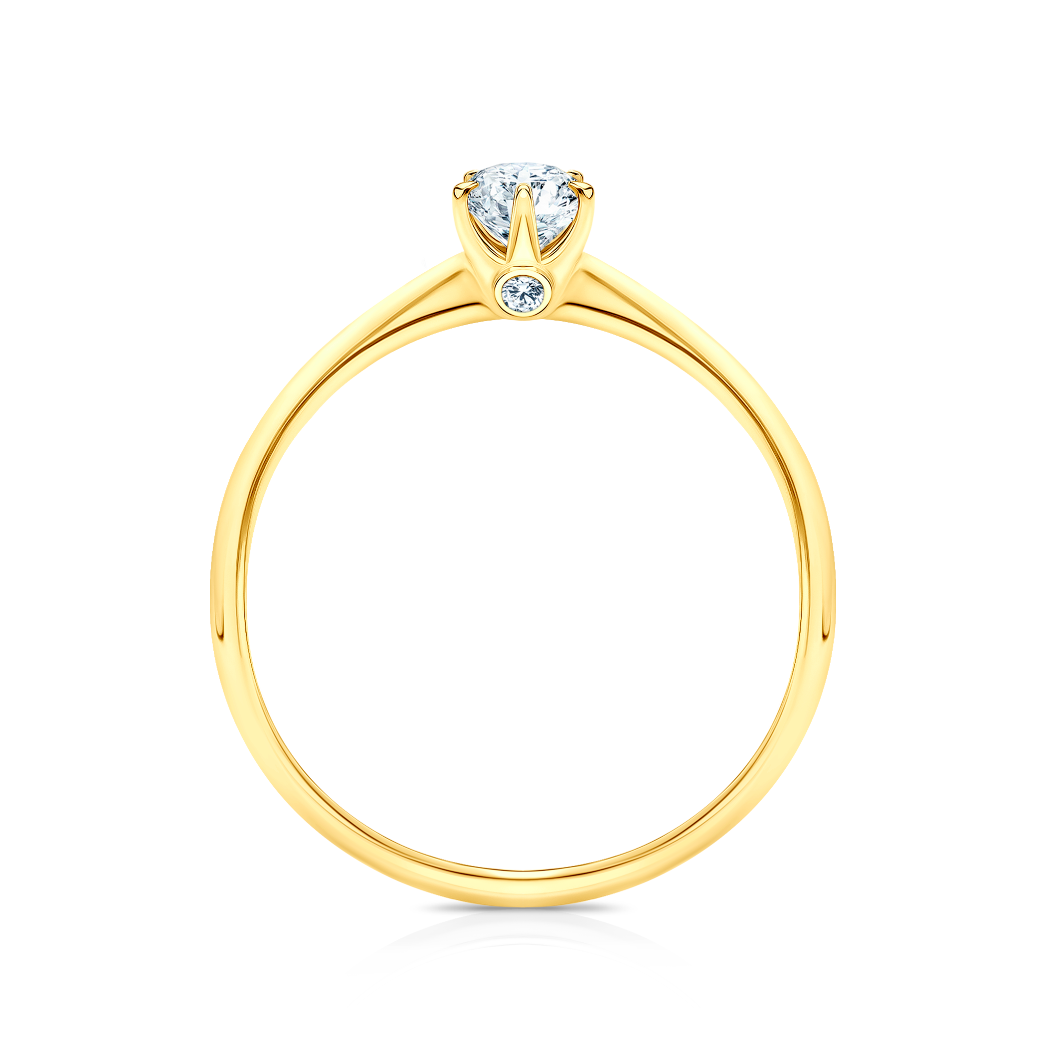 Pierścionek zaręczynowy The Journey: złoty, diament laboratoryjny