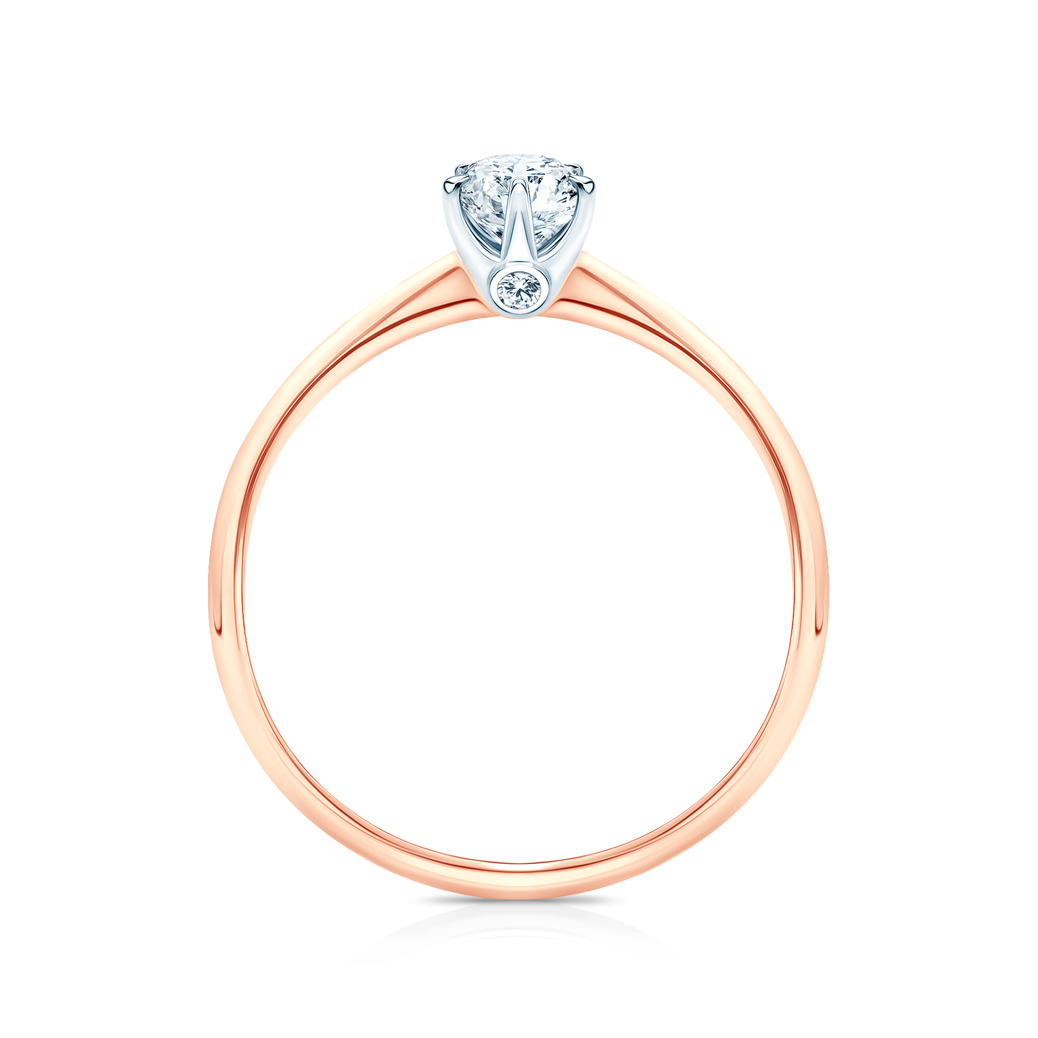 Verlobungsring The Journey: zweifarbiges Gold, Labordiamant