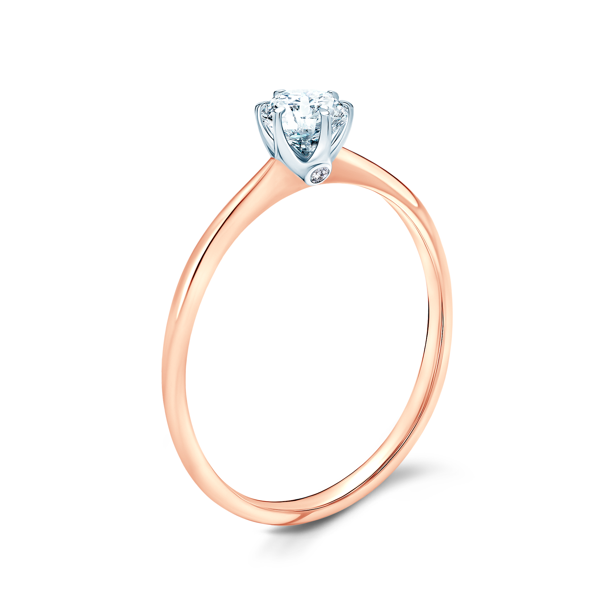 Verlobungsring The Journey: zweifarbiges Gold, Labordiamant