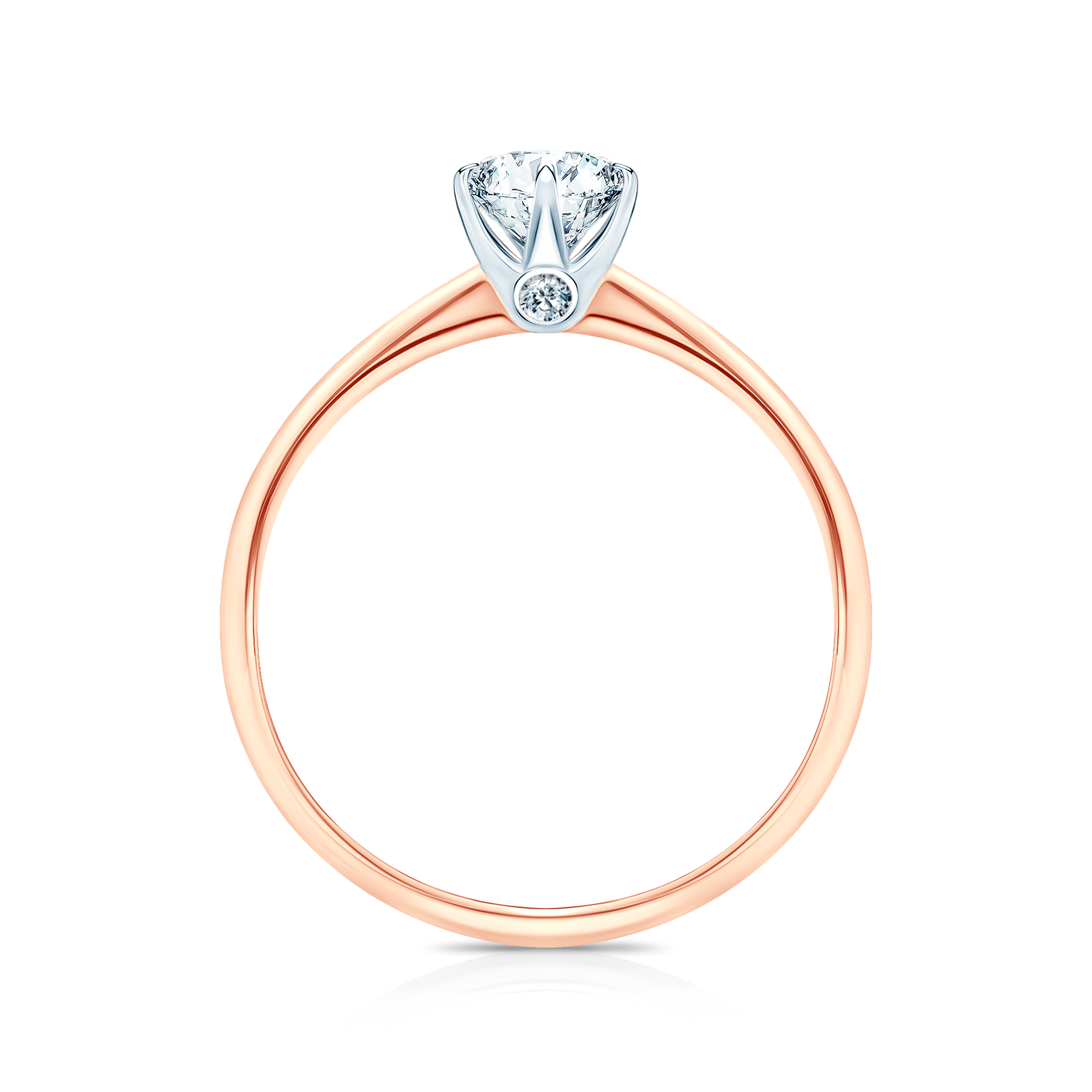 Pierścionek zaręczynowy The Journey: dwukolorowe złoto, diament laboratoryjny