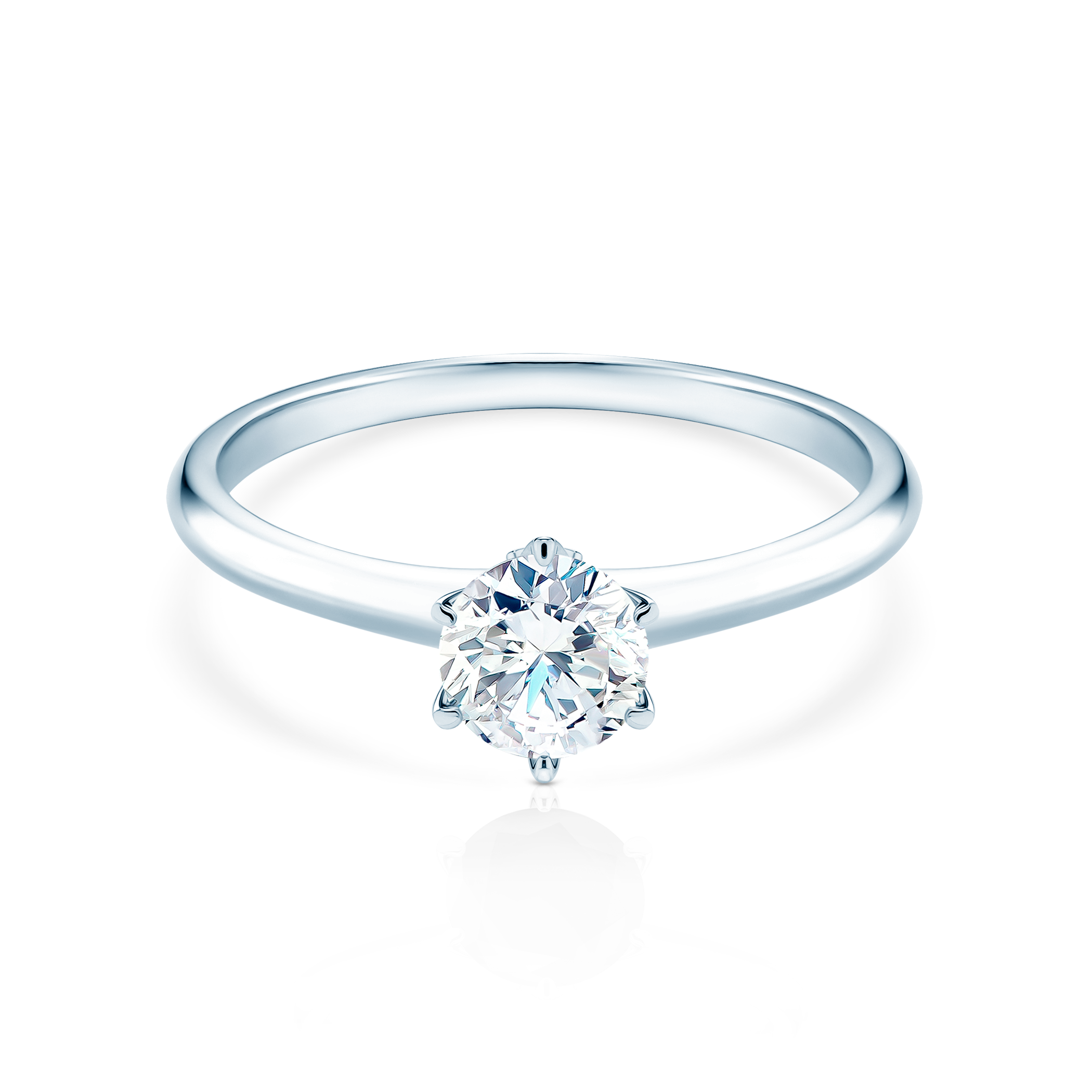 Pierścionek zaręczynowy The Journey: białe złoto, diament laboratoryjny