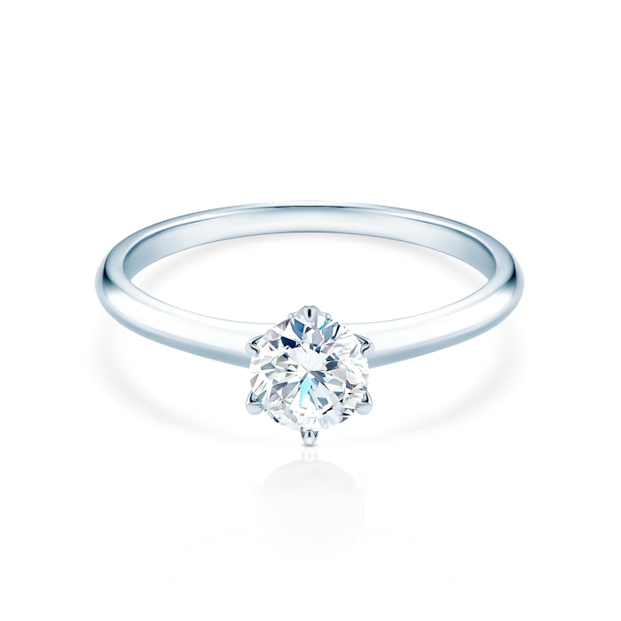 Pierścionek zaręczynowy The Journey: białe złoto, diament laboratoryjny