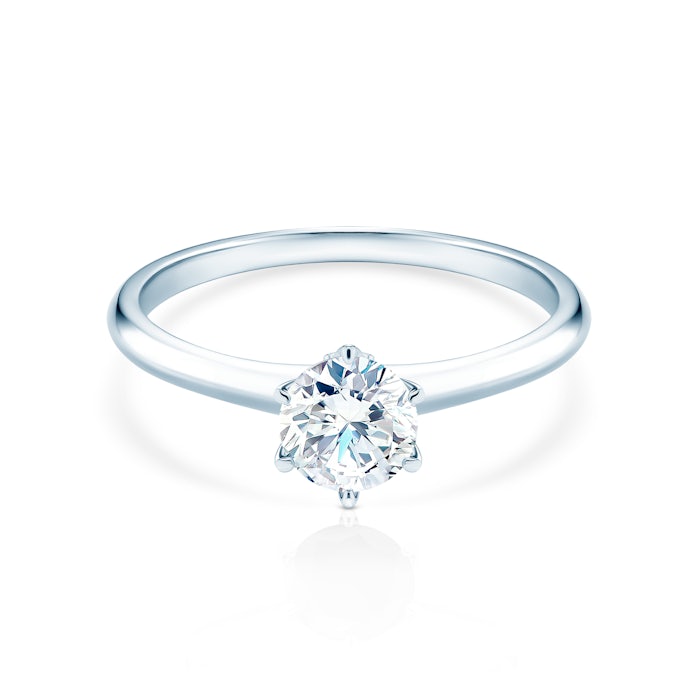 Pierścionek zaręczynowy The Journey: białe złoto, diament laboratoryjny