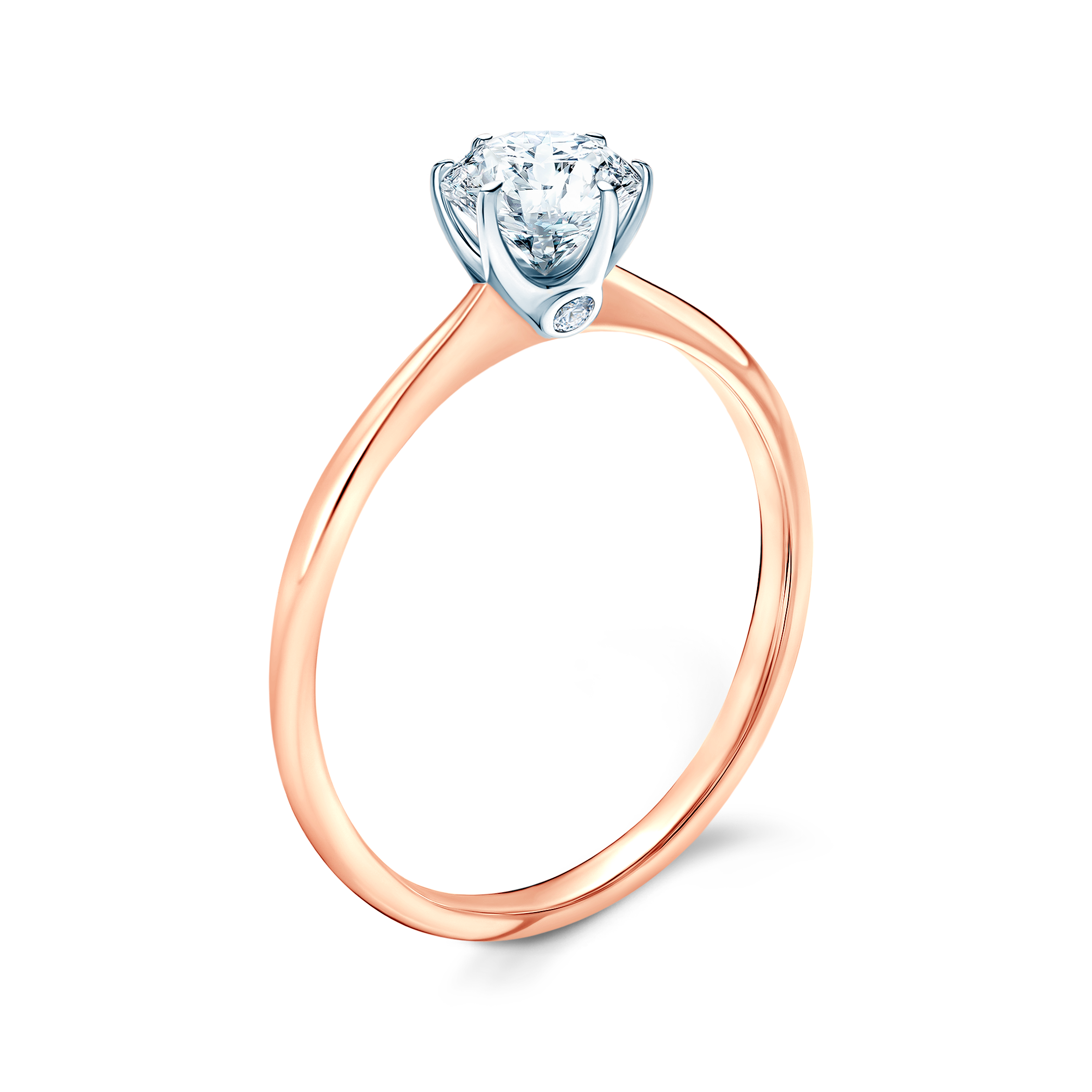 Pierścionek zaręczynowy The Journey: dwukolorowe złoto, diament laboratoryjny