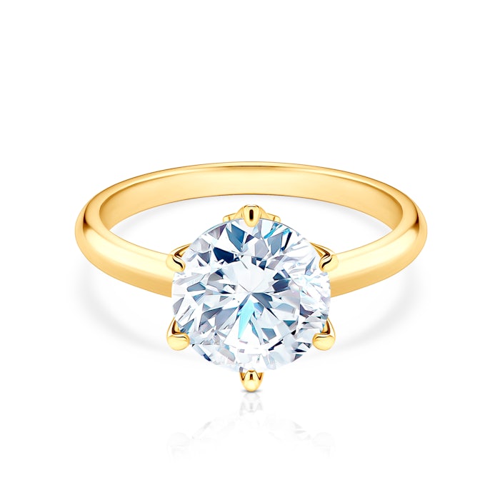 Pierścionek zaręczynowy The Journey: złoty, diament laboratoryjny