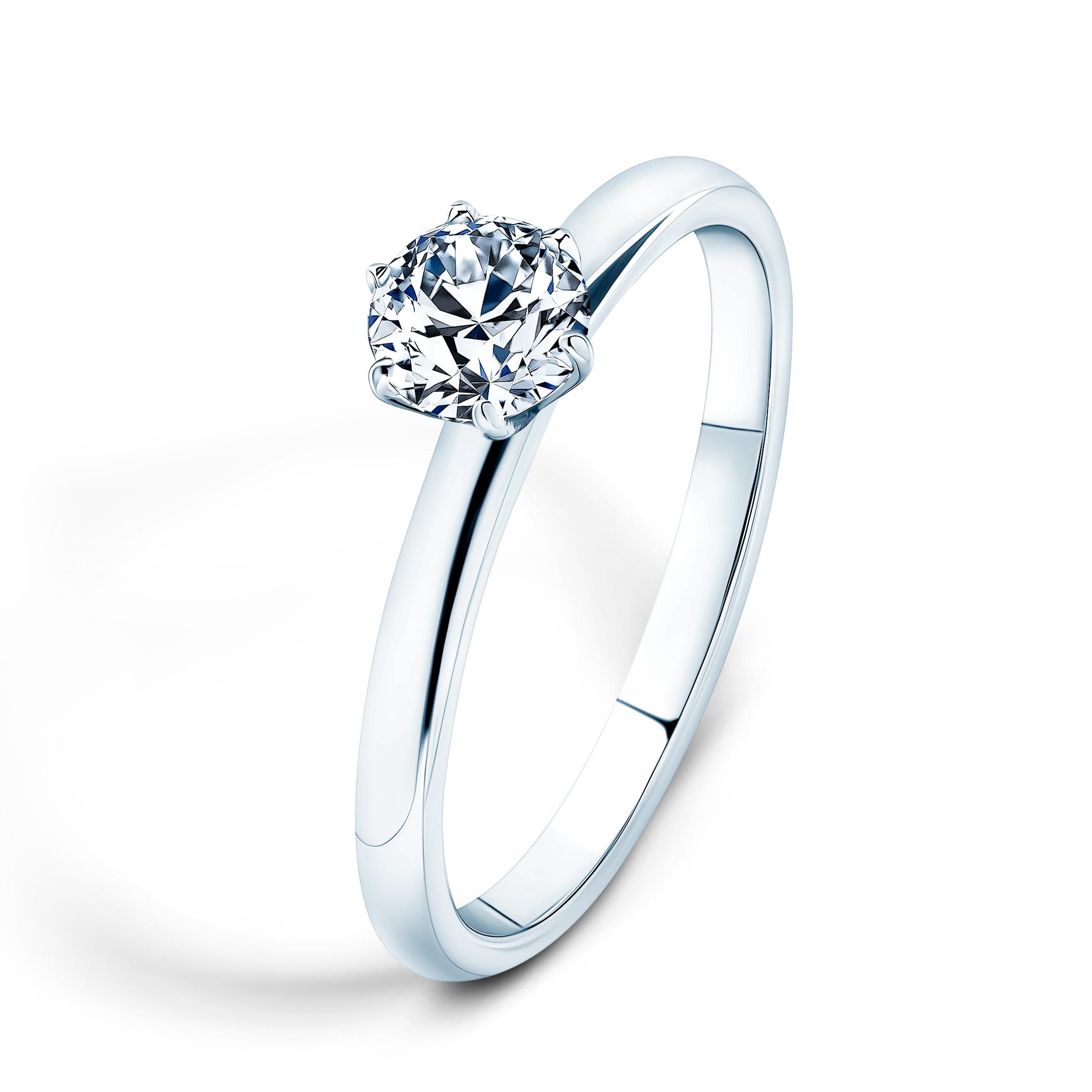 Pierścionek zaręczynowy SAVICKI: białe złoto, diament laboratoryjny