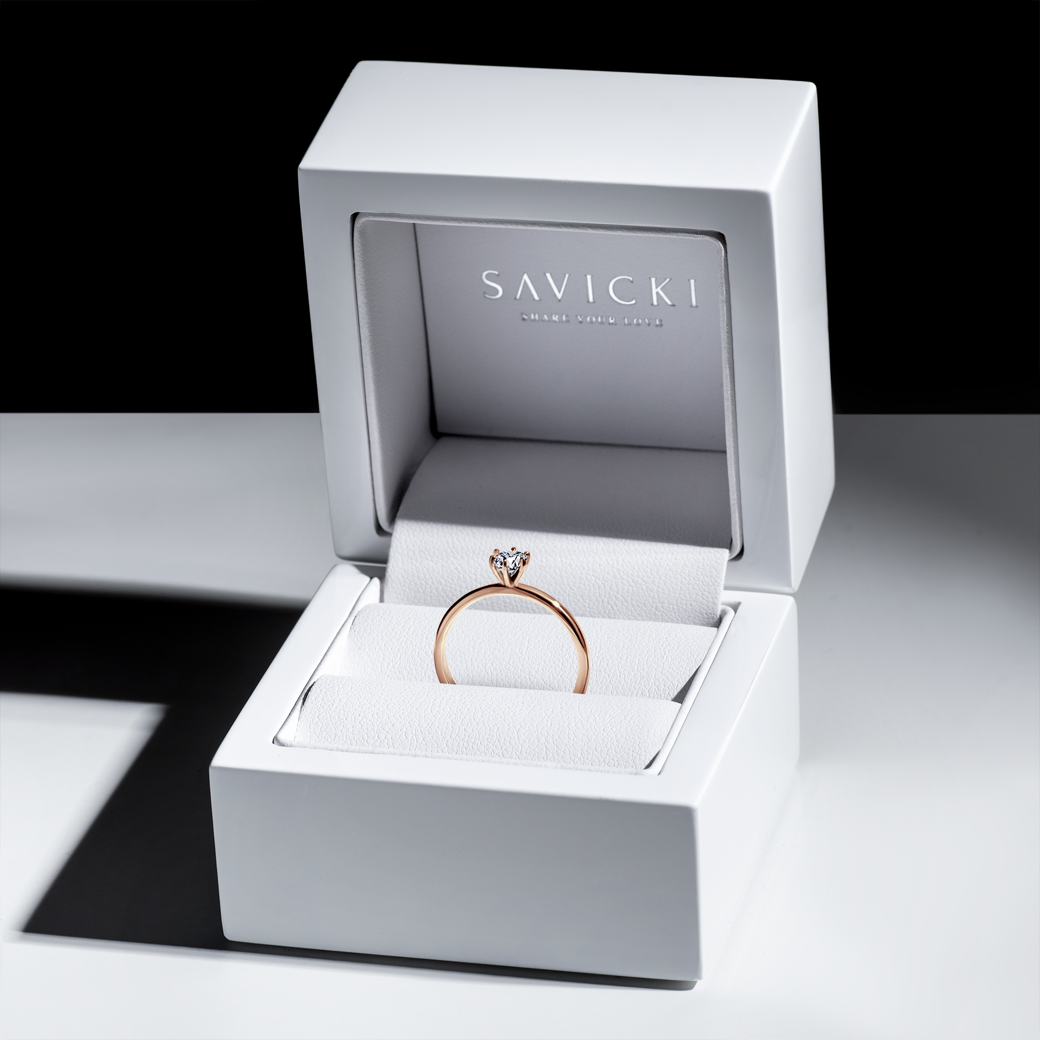 Verlobungsring SAVICKI: Roségold, Labordiamant