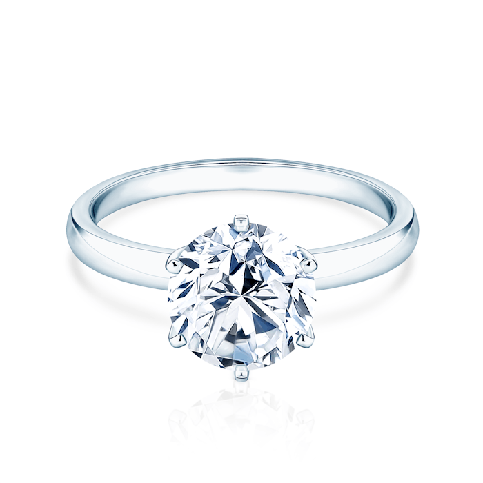 Pierścionek zaręczynowy SAVICKI: białe złoto, diament laboratoryjny