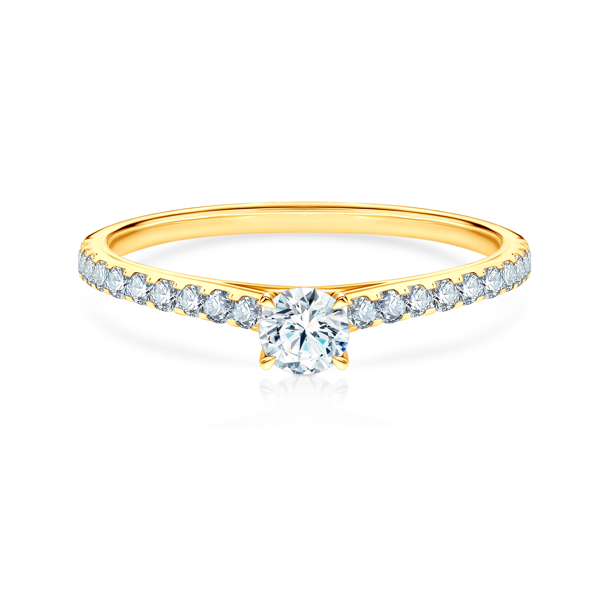 Pierścionek zaręczynowy Share Your Love: złoty, diament