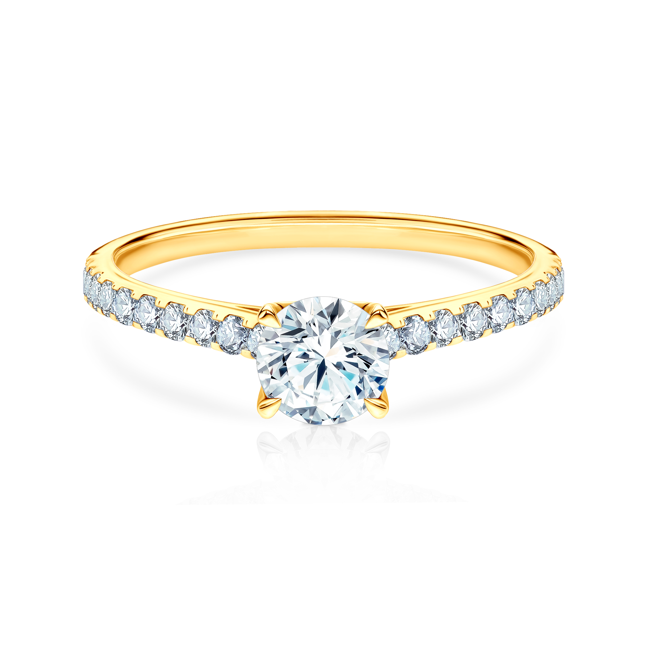 Pierścionek zaręczynowy Share Your Love: złoty, diament laboratoryjny