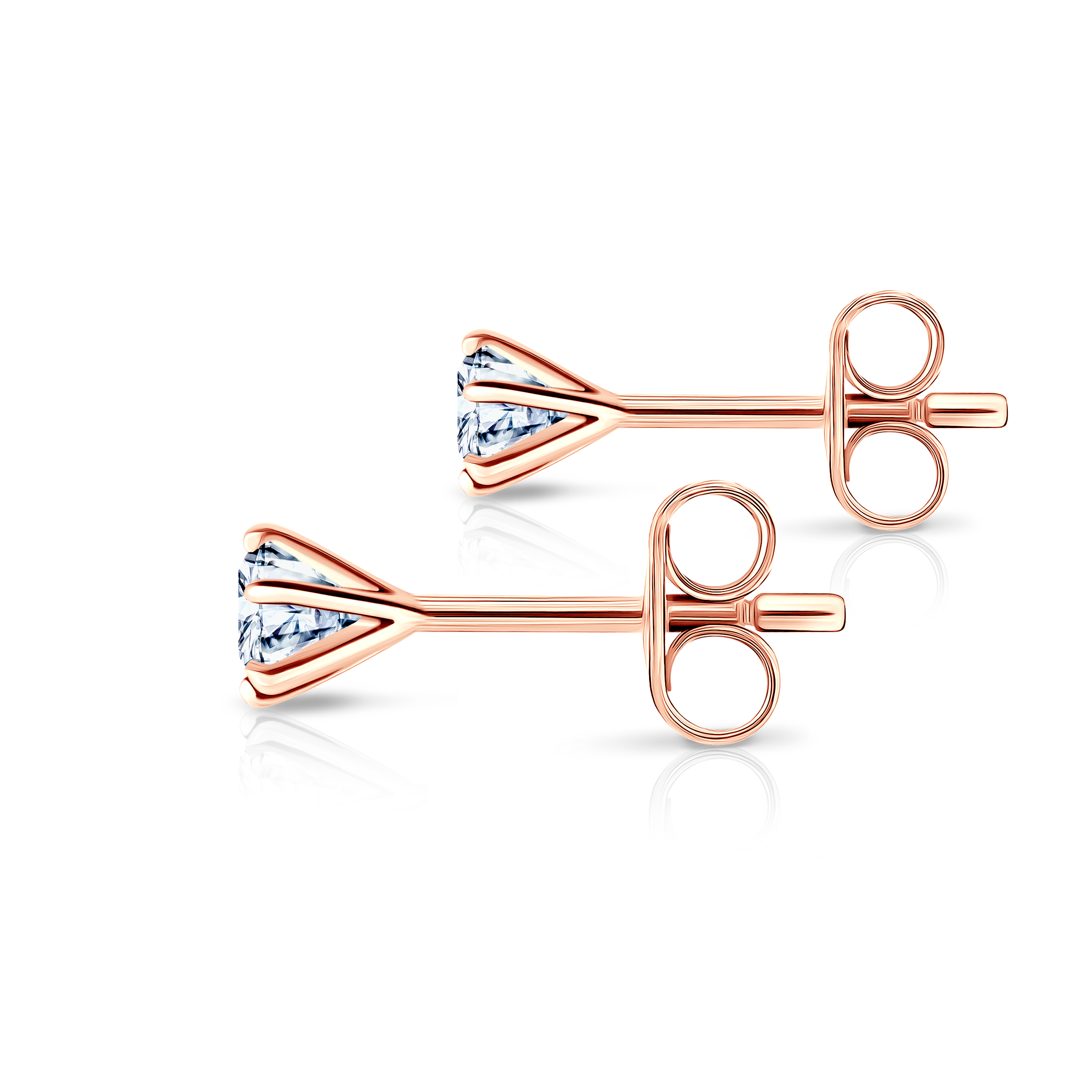 Kolczyki SAVICKI: różowe złoto, diamenty