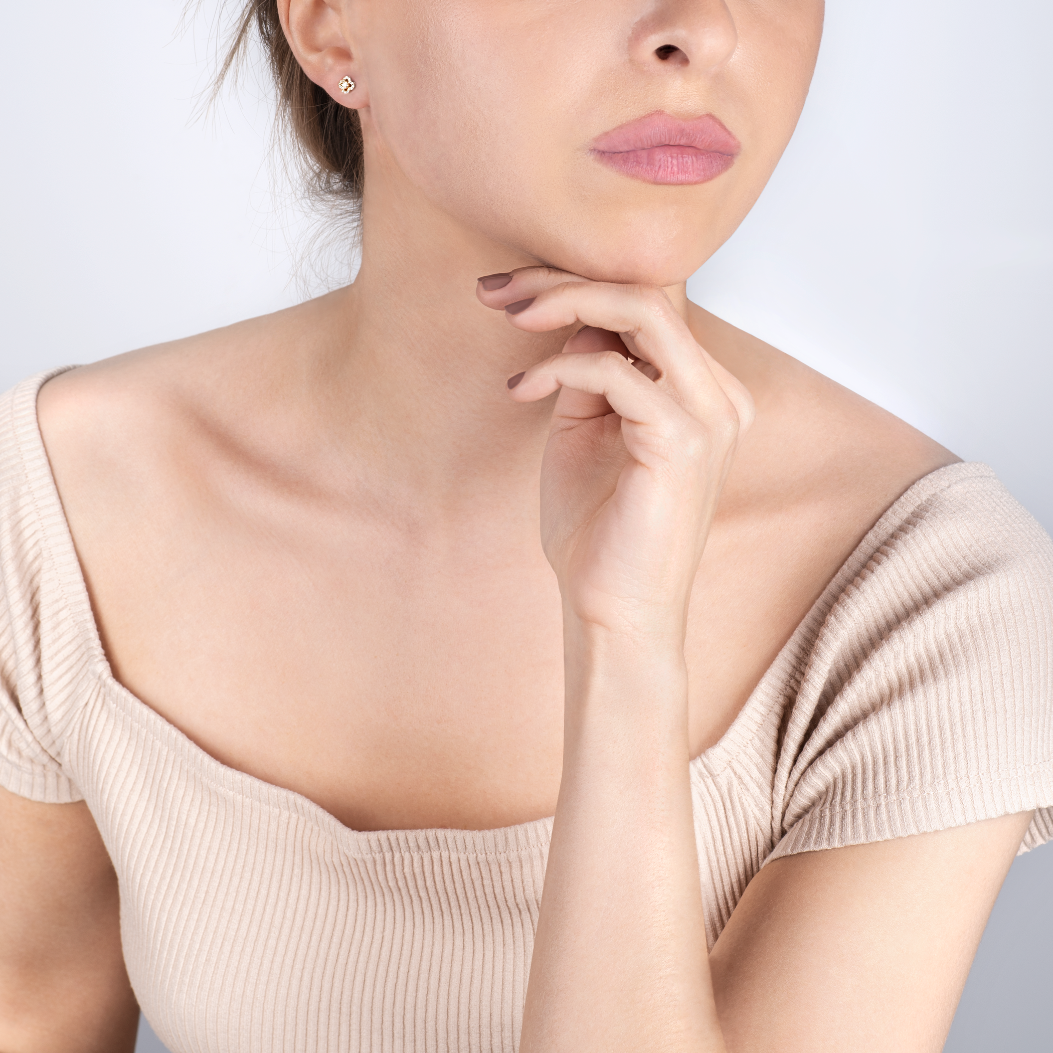 Ohrringe Savicki Blumen: Gold, Diamanten