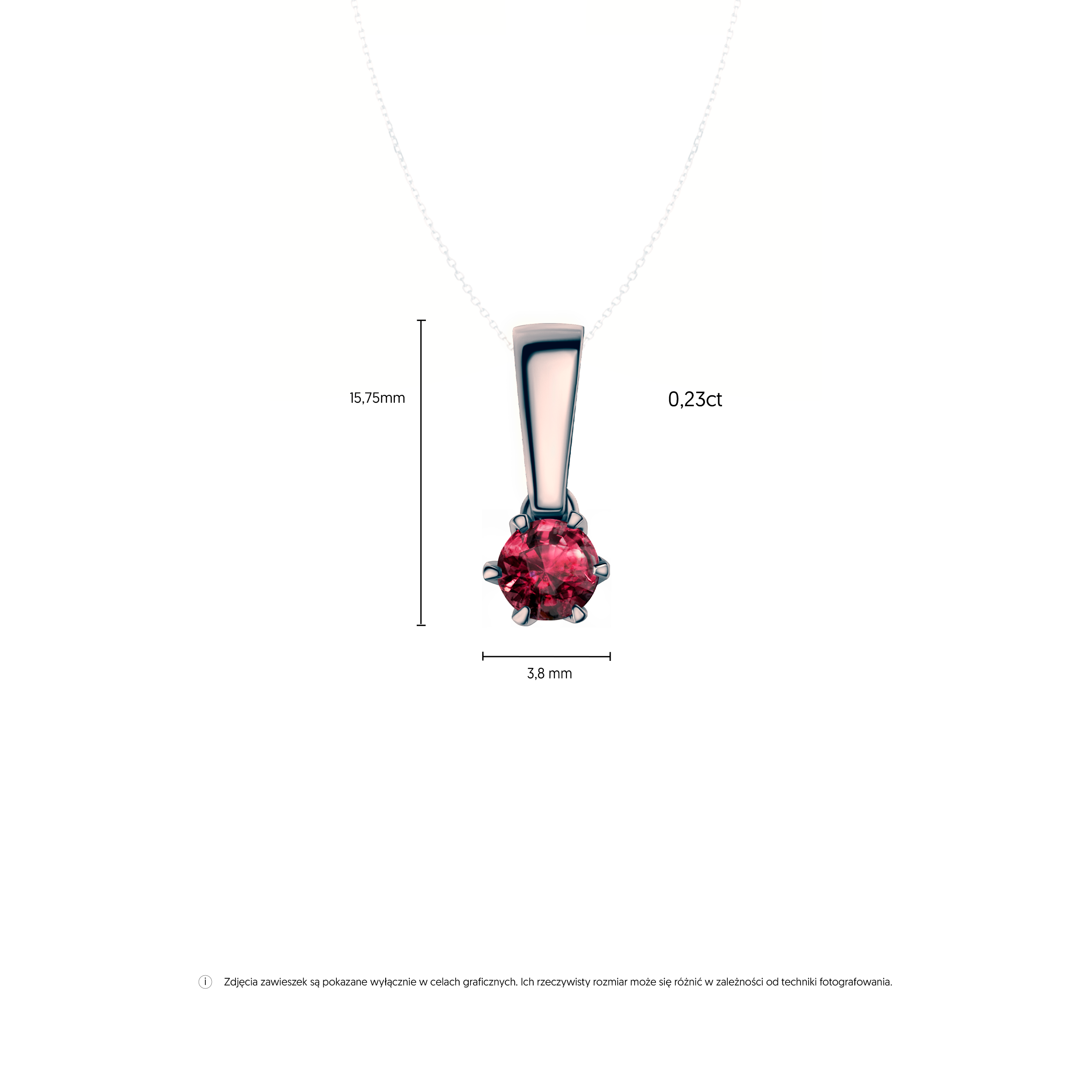 Zawieszka The Journey: czarne złoto, rubin  - 6