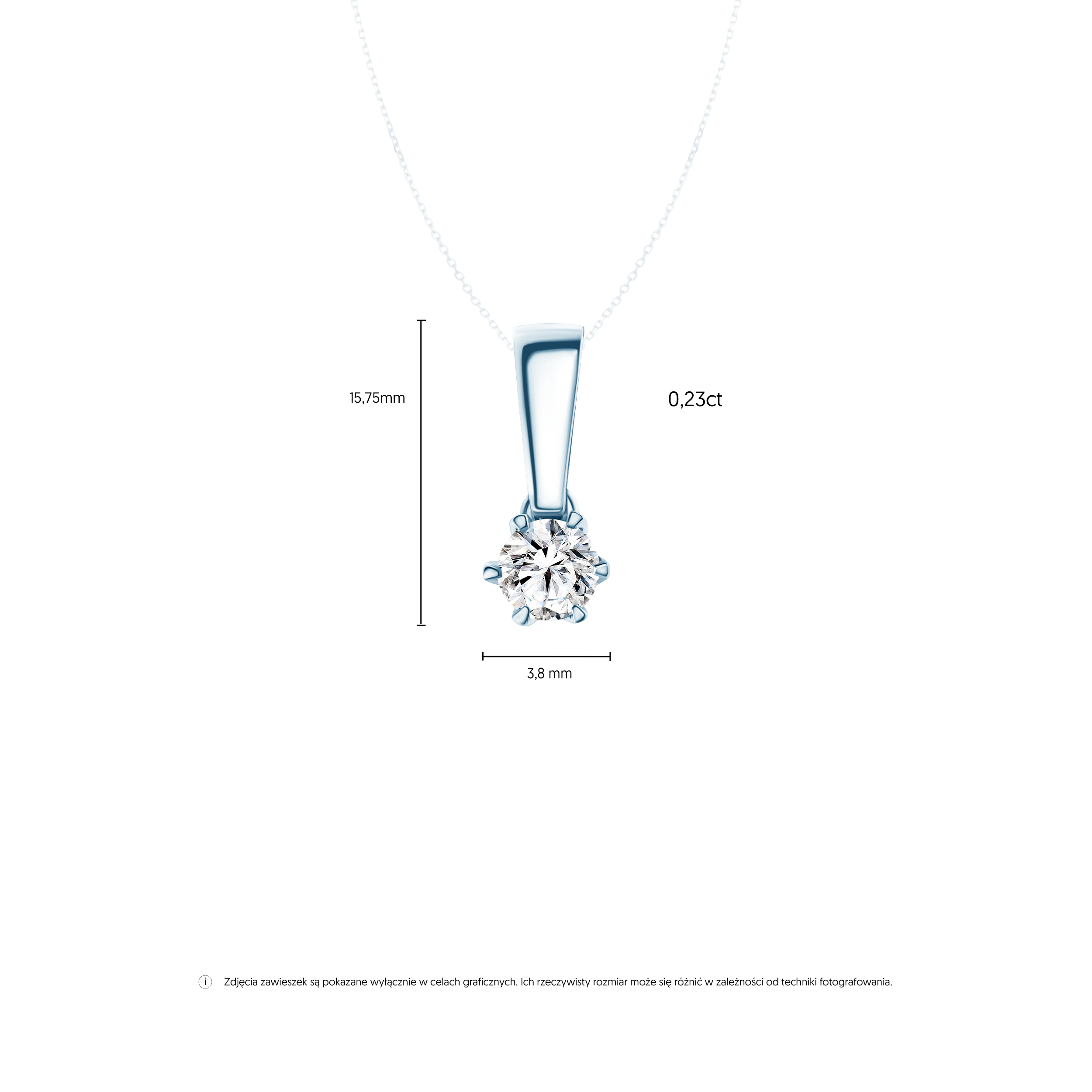 Zawieszka The Journey: białe złoto, biały szafir 