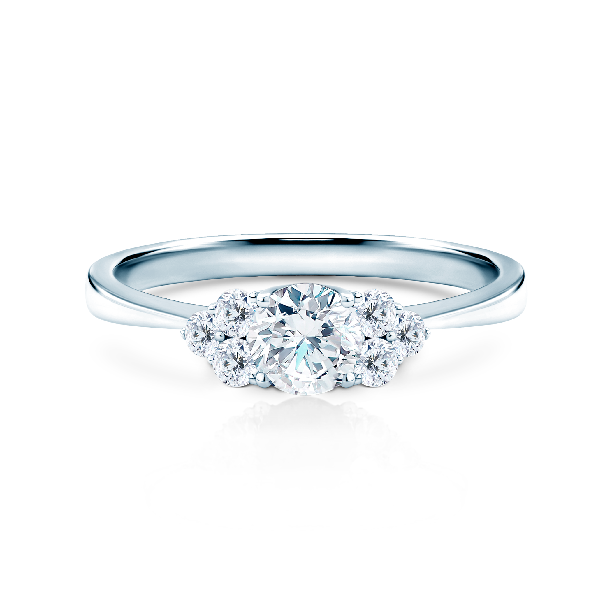 Pierścionek zaręczynowy Fairytale: białe złoto, diament laboratoryjny