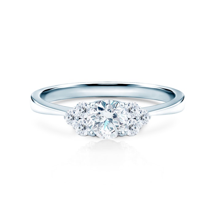 Pierścionek zaręczynowy Fairytale: białe złoto, diament laboratoryjny
