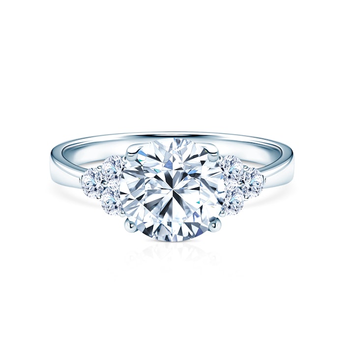 Pierścionek zaręczynowy Fairytale: białe złoto, diament laboratoryjny