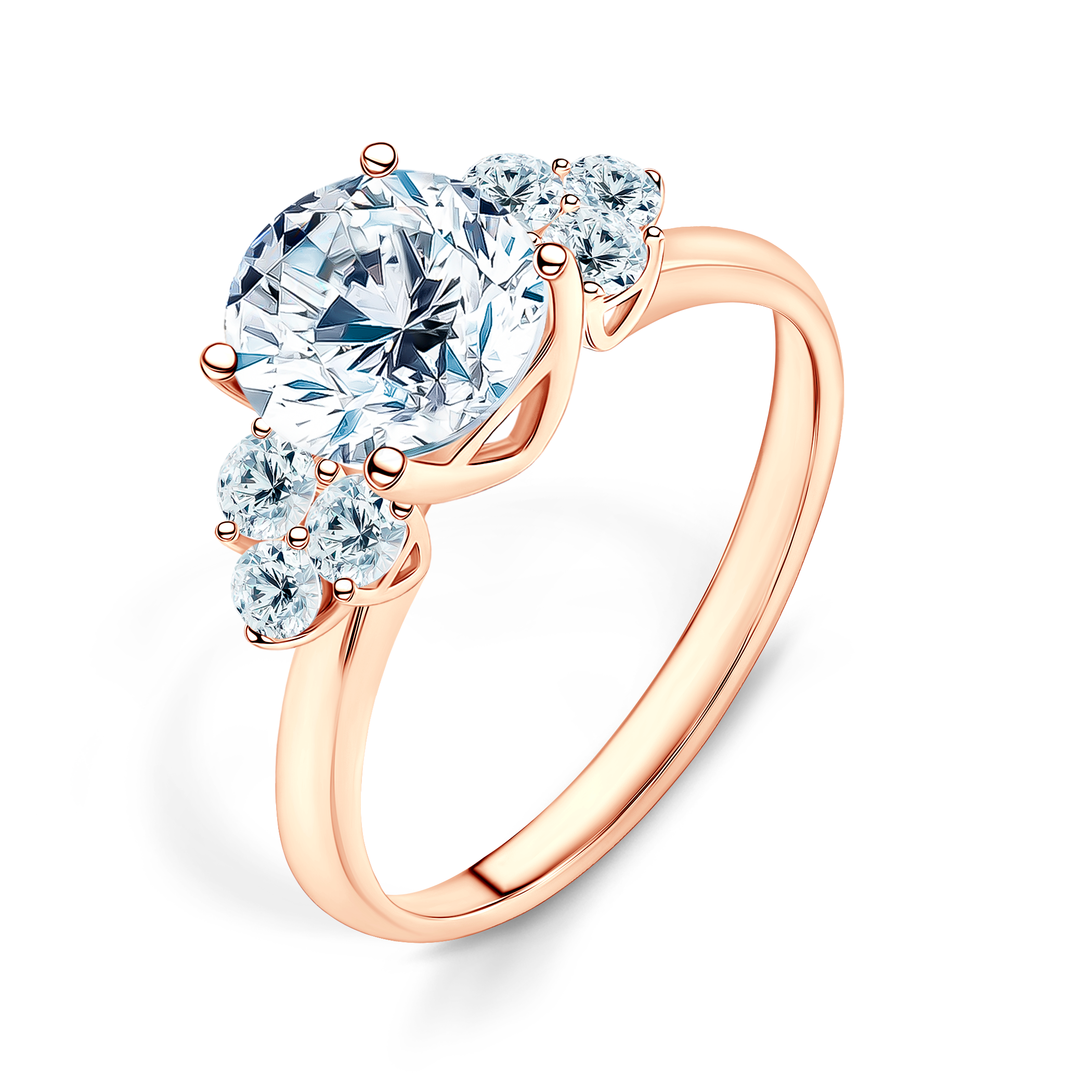 Verlobungsring Fairytale: Roségold, Labordiamant