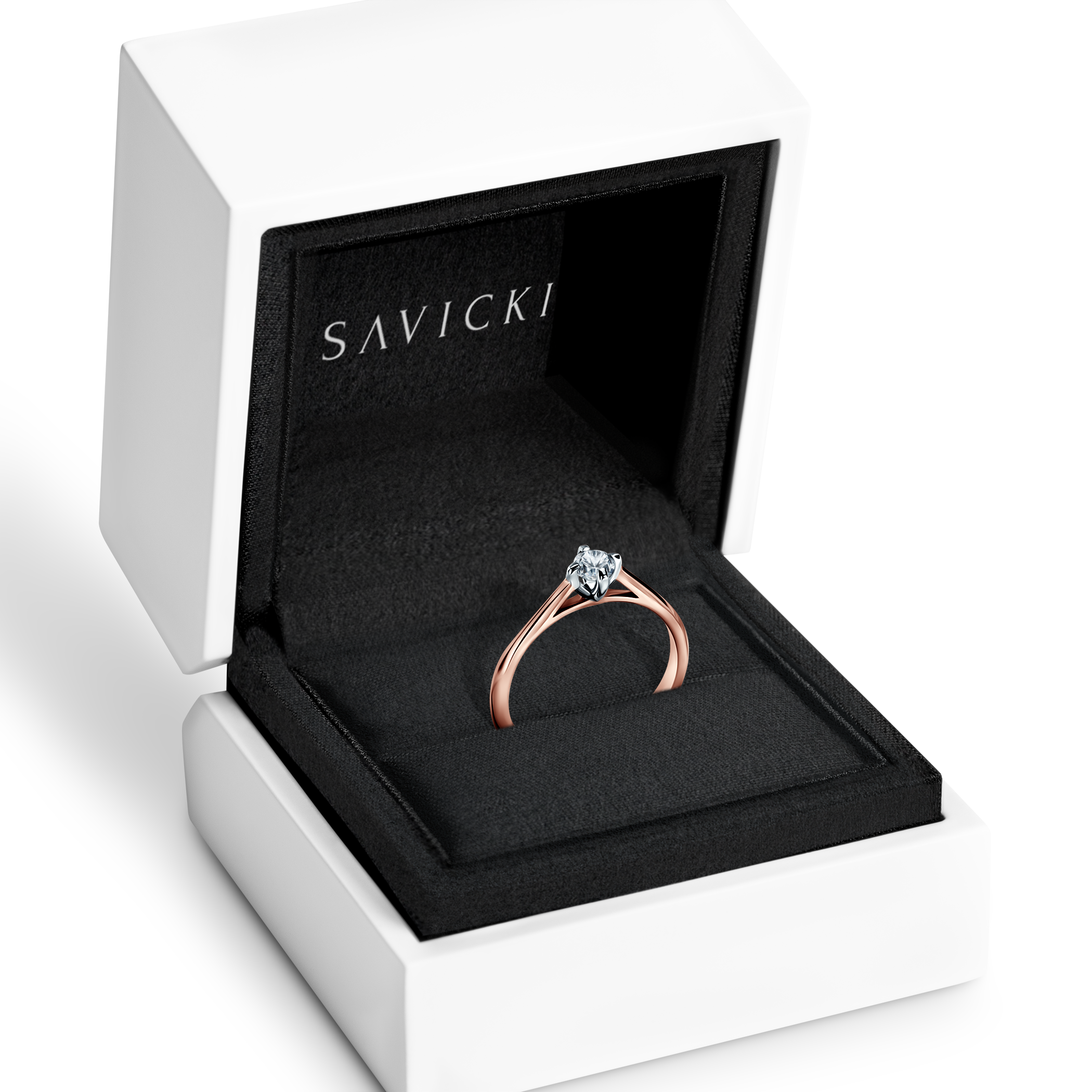 Pierścionek zaręczynowy The Light: dwukolorowe złoto, diament - 7