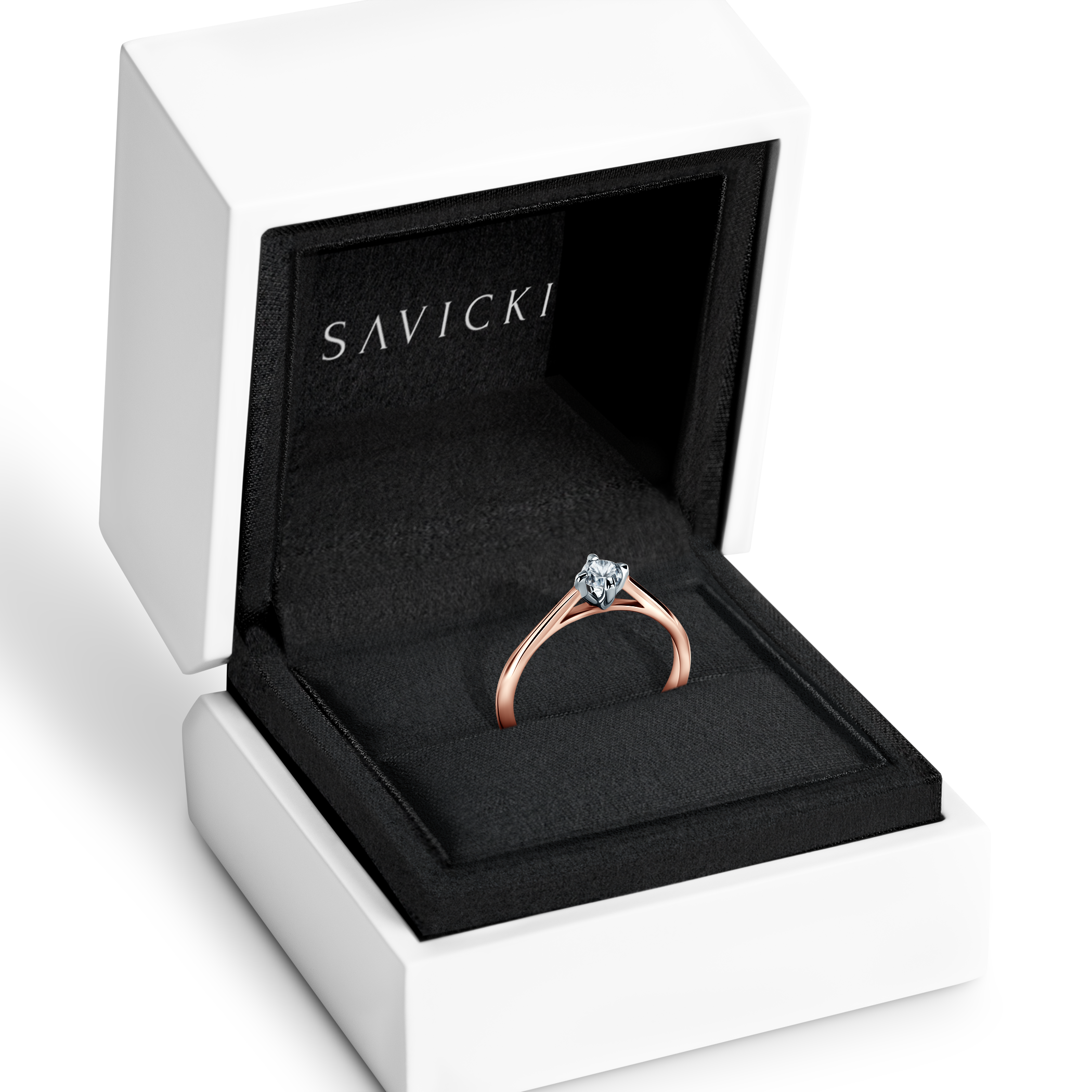 Verlobungsring The Light: Zweifarbiges Gold, Diamant