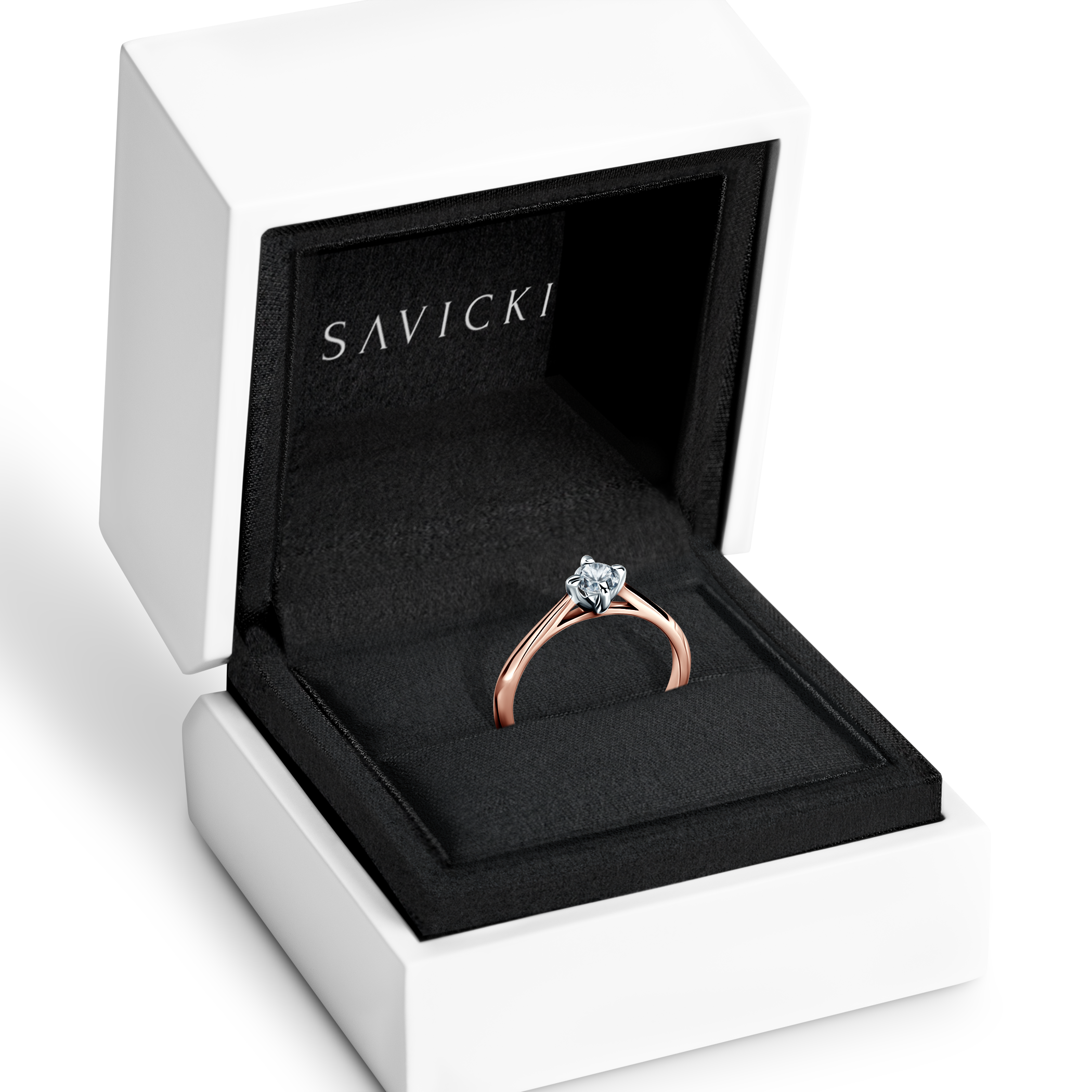 Verlobungsring The Light: Zweifarbiges Gold, Diamant