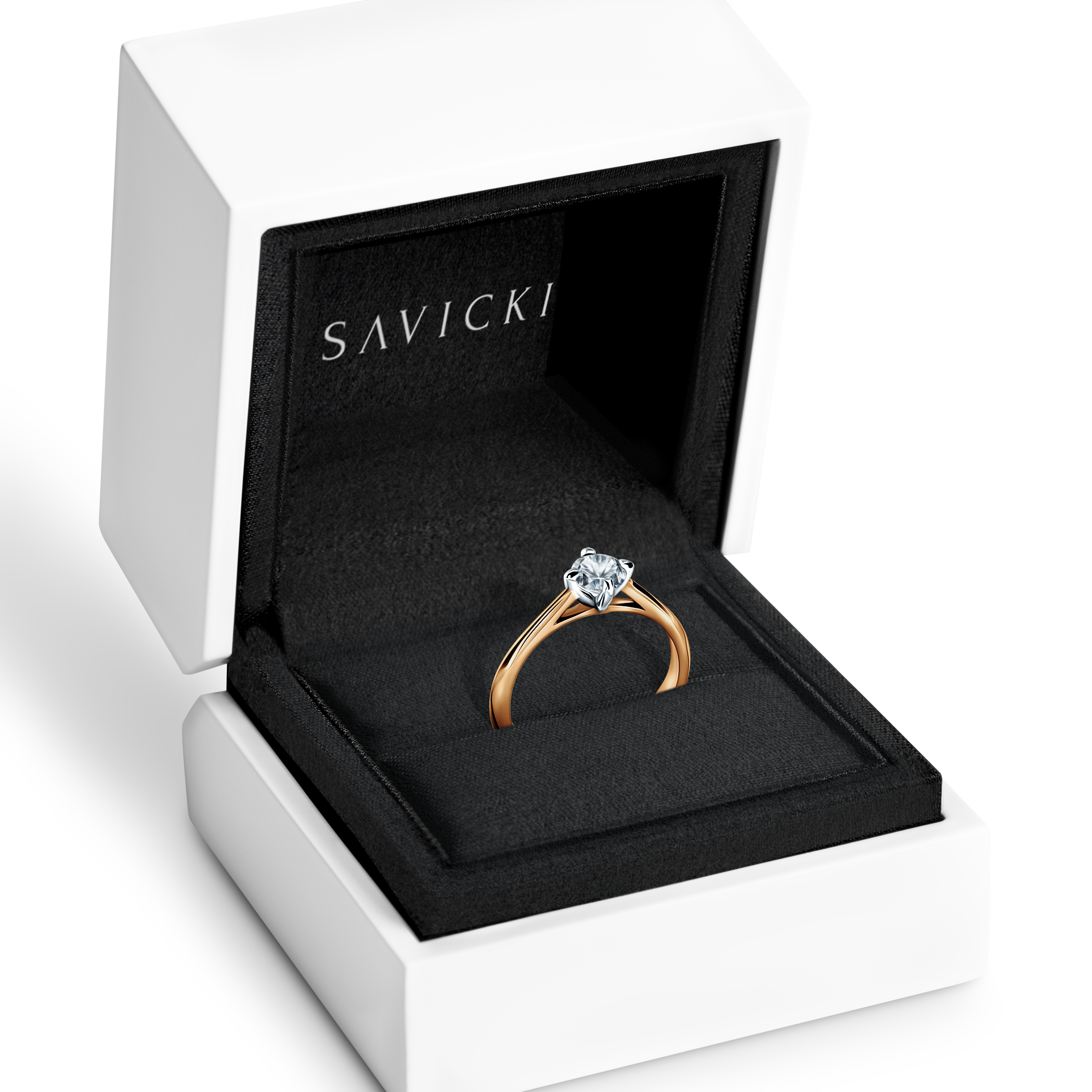 Verlobungsring The Light: Zweifarbiges Gold, mit Diamant