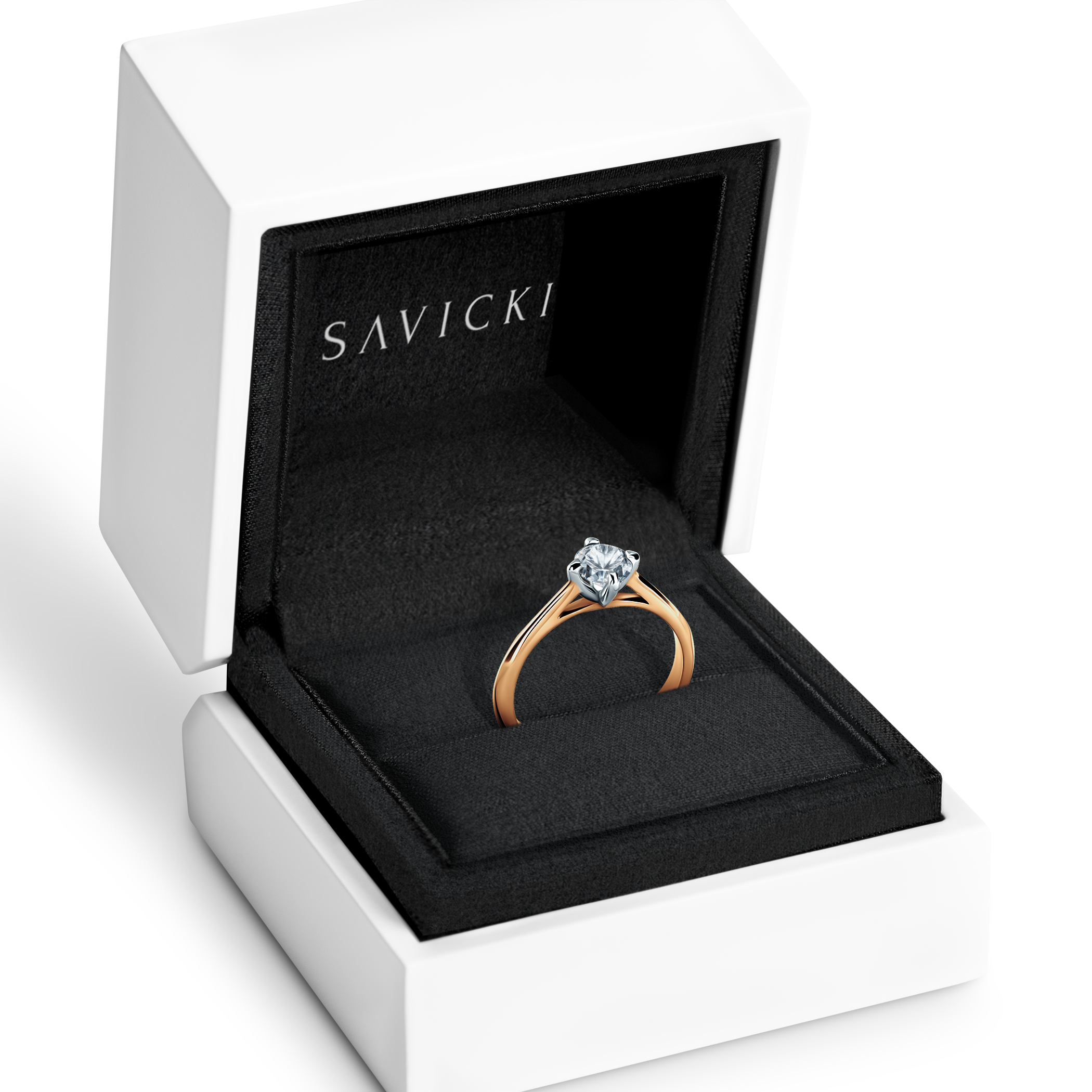 Verlobungsring The Light: Zweifarbiges Gold, mit Diamant