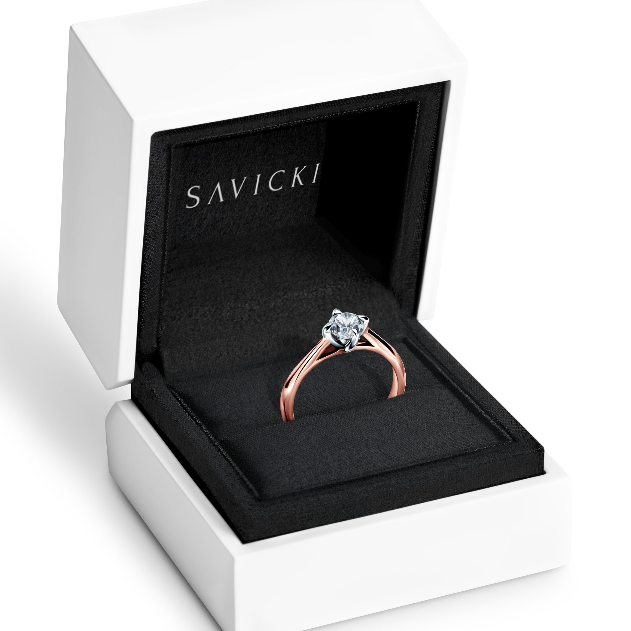 Verlobungsring The Light: Zweifarbiges Gold, Diamant