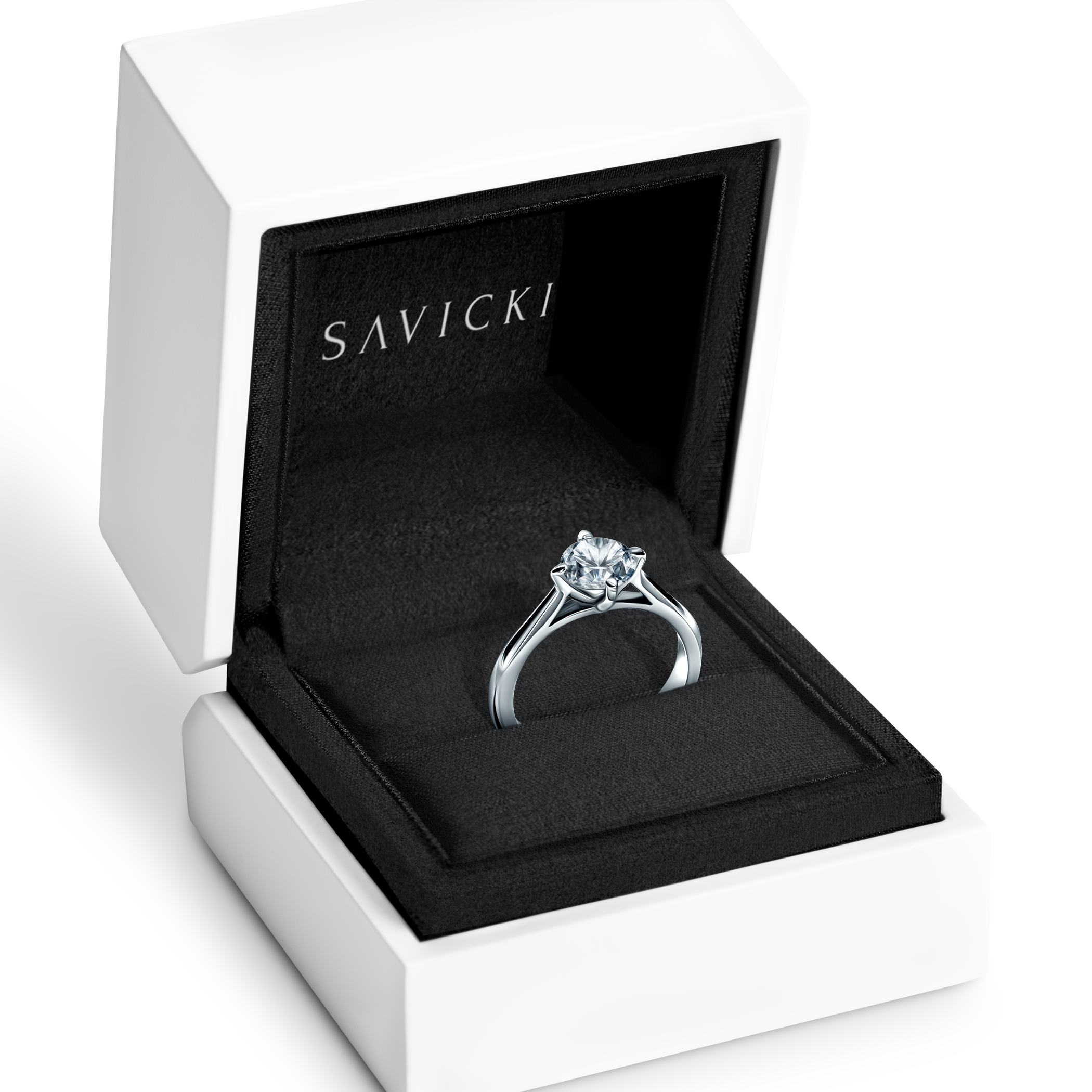 Pierścionek zaręczynowy The Light: platyna, diament