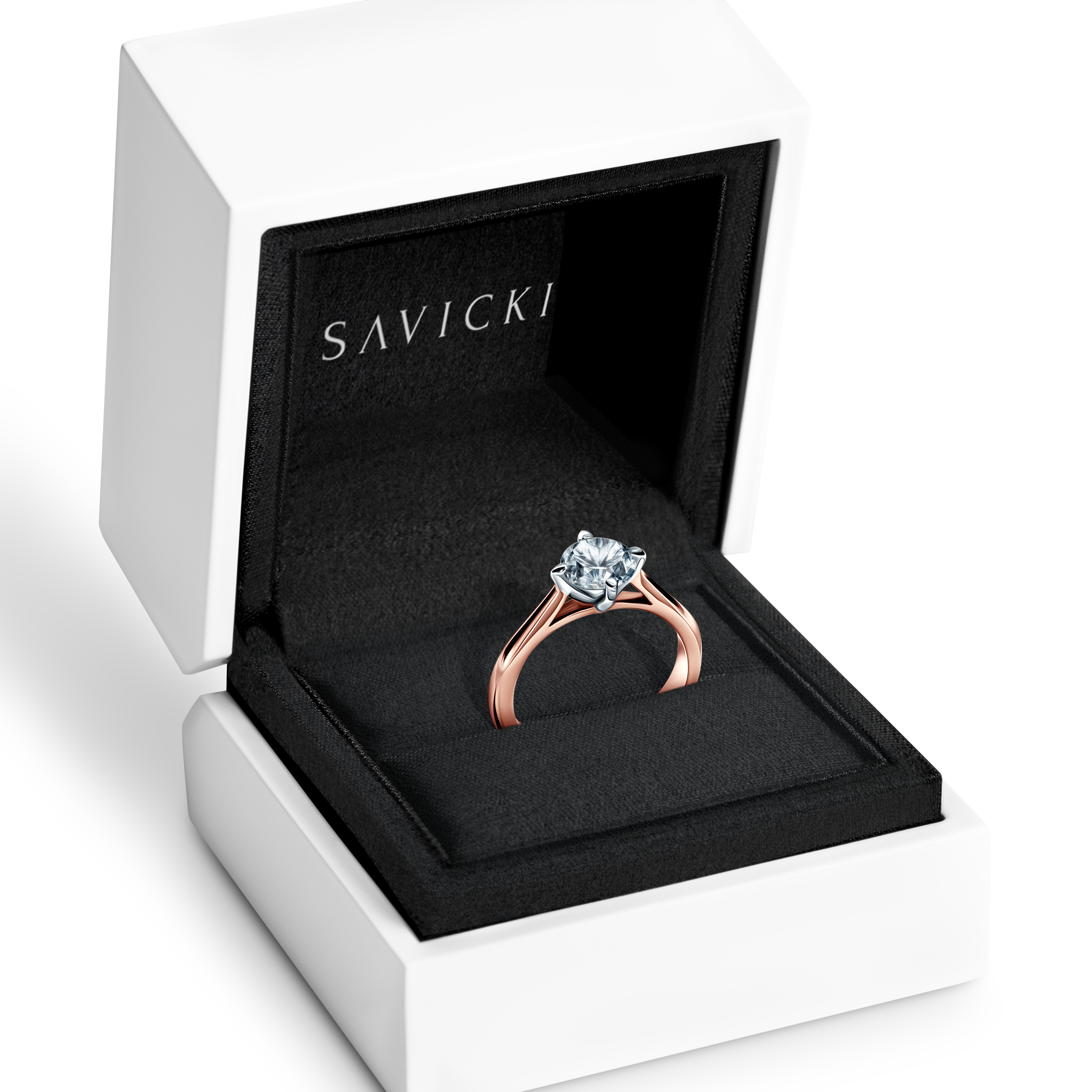 Pierścionek zaręczynowy The Light: dwukolorowe złoto, z diamentem