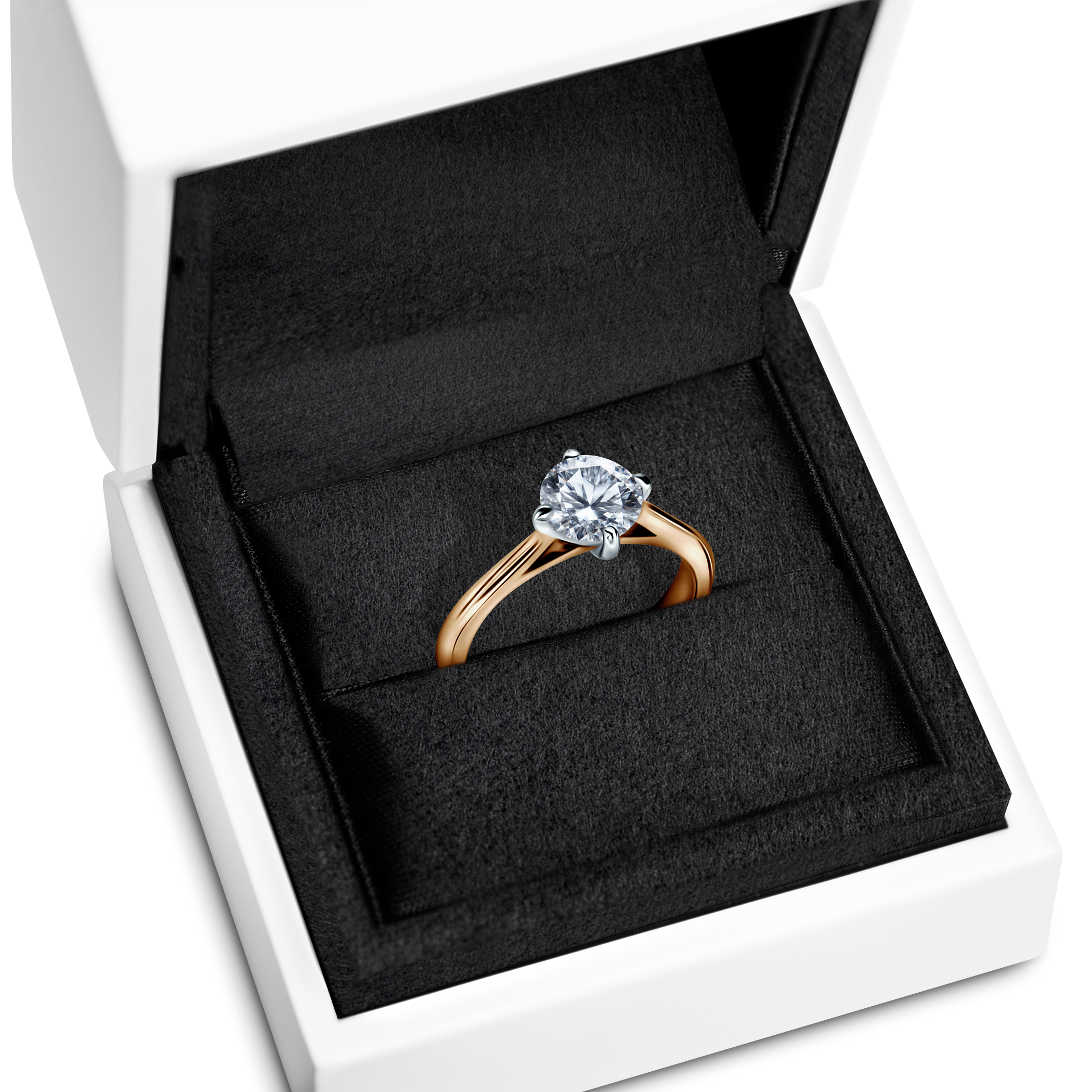 Verlobungsring The Light: Zweifarbiges Gold, mit Diamant