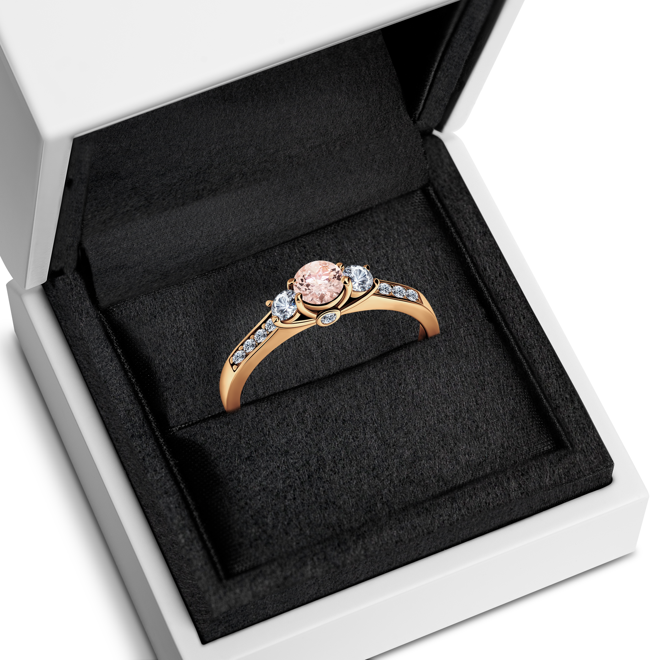 Pierścionek zaręczynowy Dream: złoty, morganit - 7