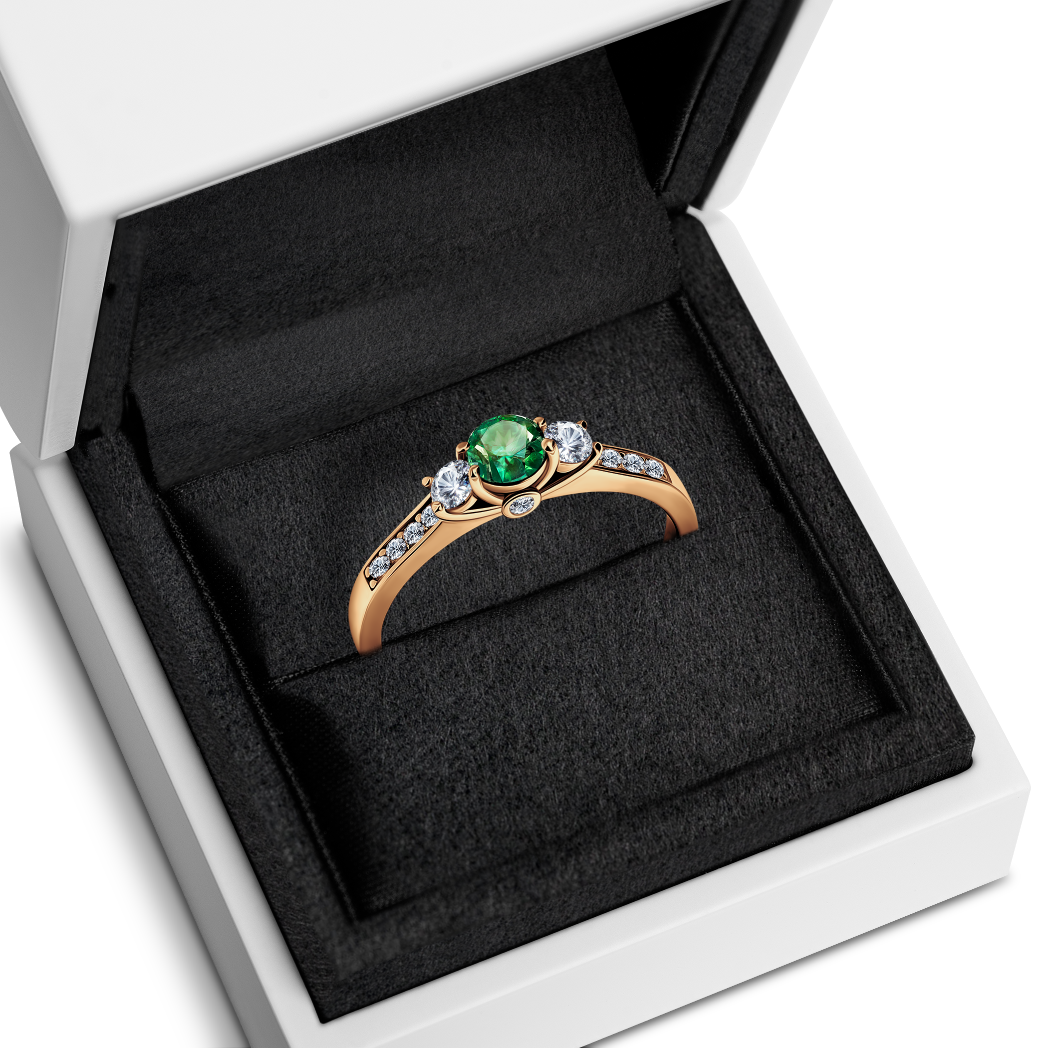 Pierścionek zaręczynowy Dream: złoty, szmaragd - 7