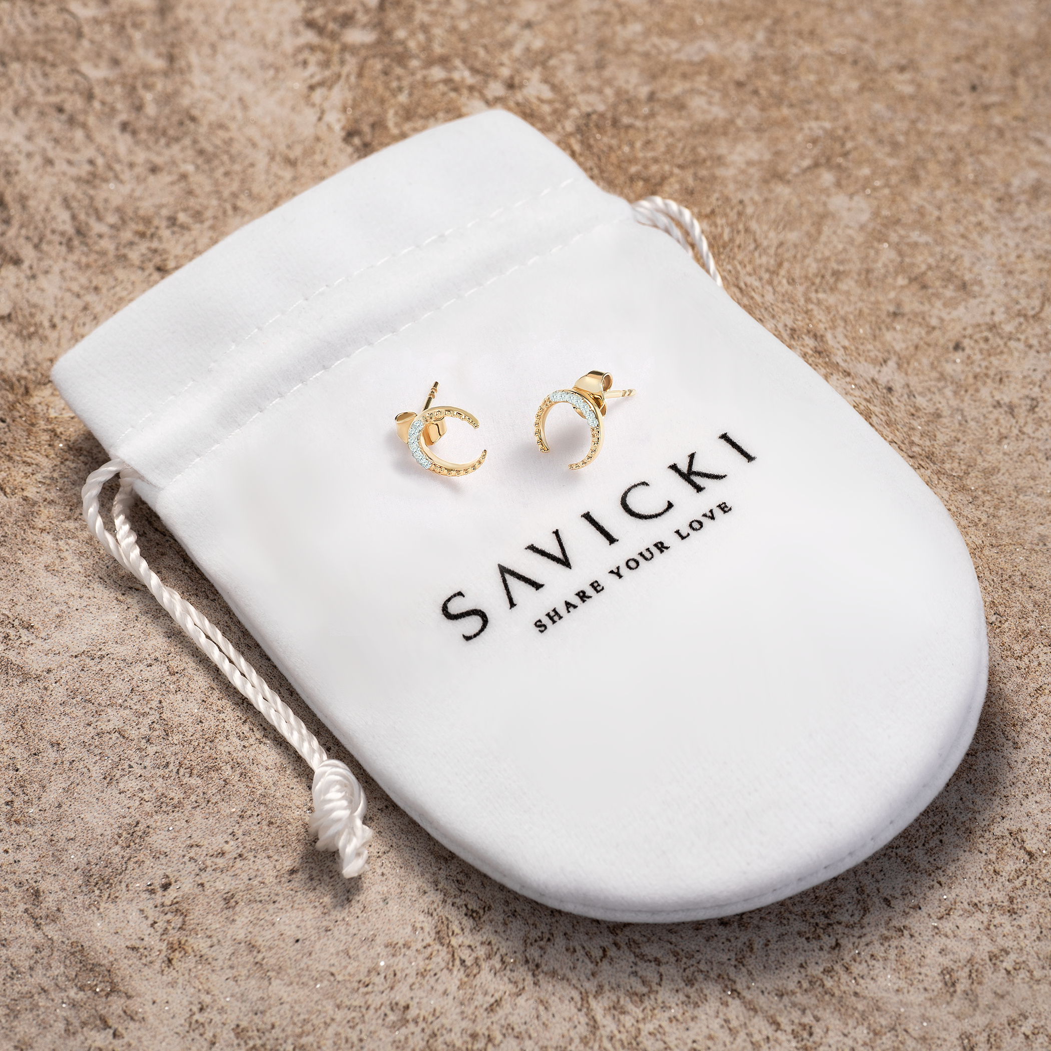 Kolczyki Savicki: złote, diamenty - 3