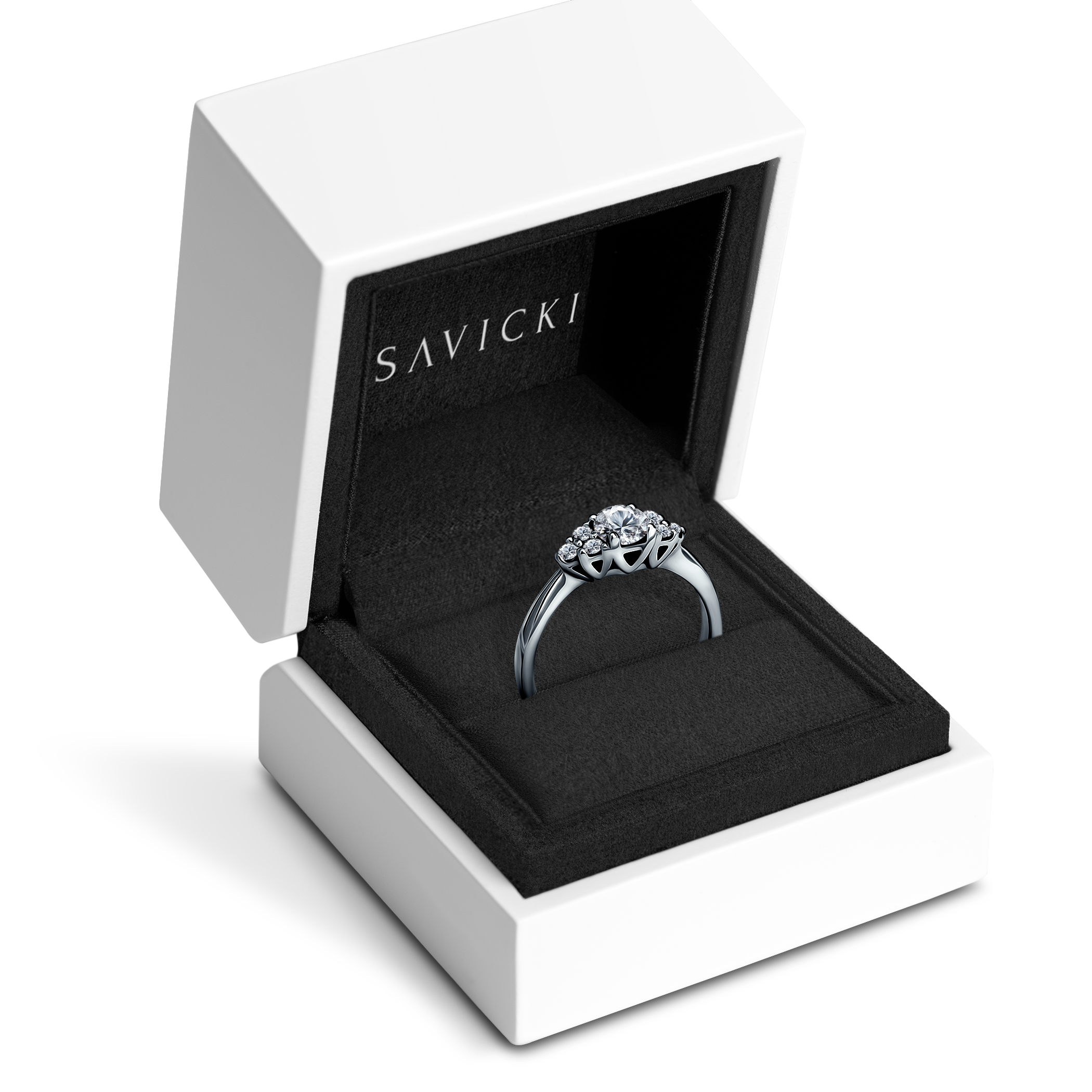 Pierścionek zaręczynowy Fairytale: białe złoto, diamenty