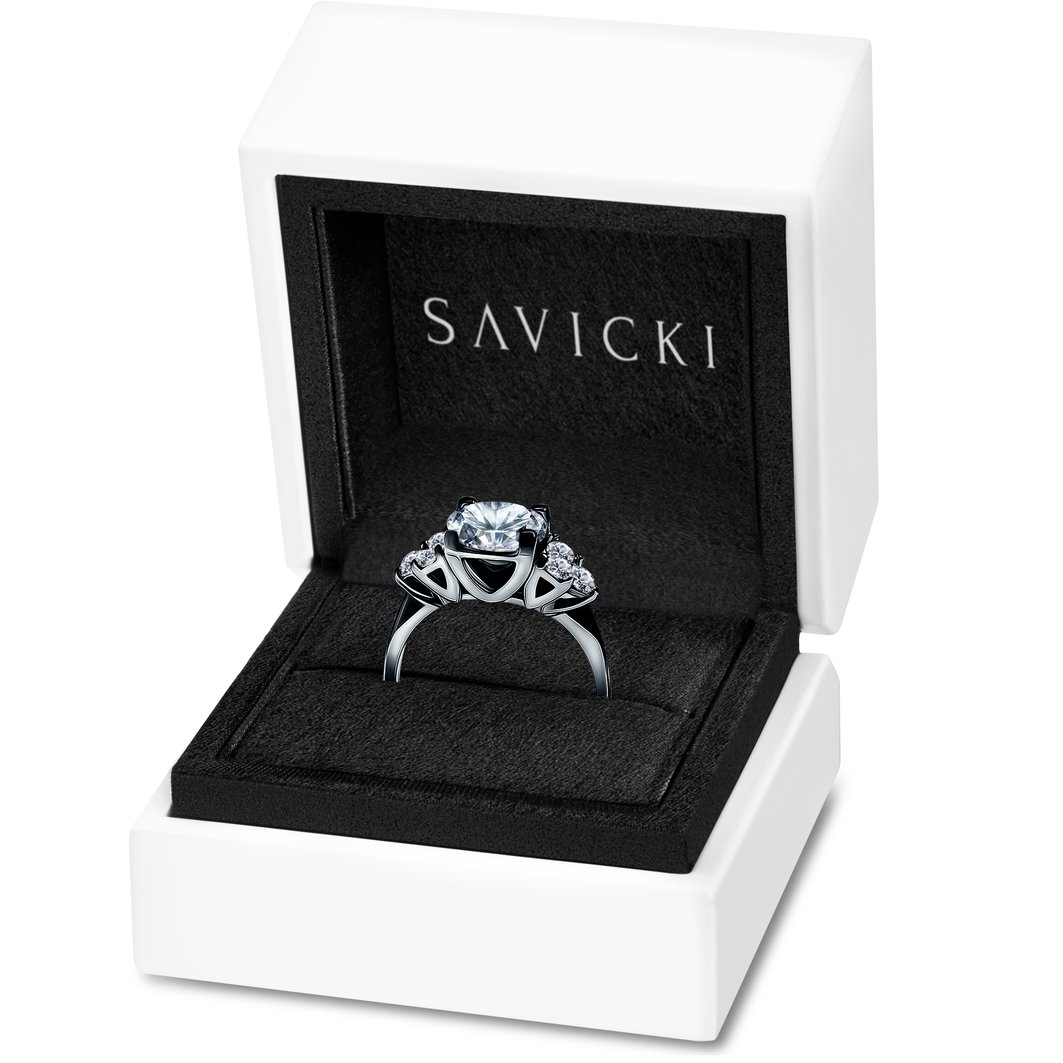 Pierścionek zaręczynowy Fairytale: białe złoto, diamenty