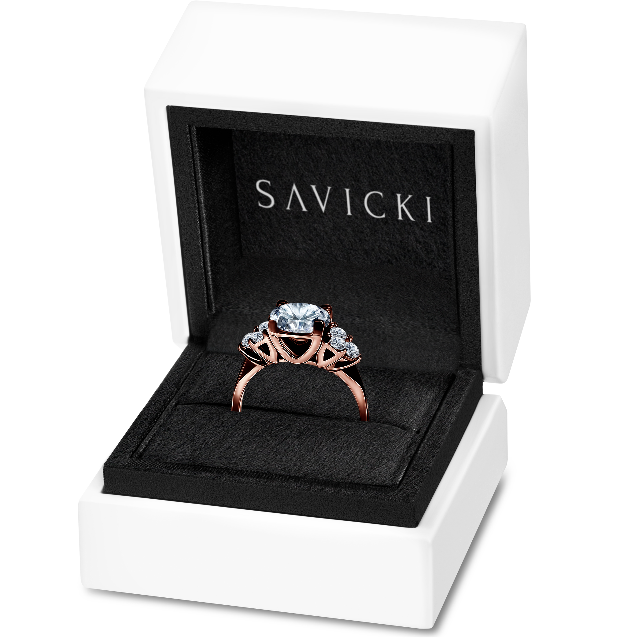 Pierścionek zaręczynowy Fairytale: różowe złoto, diamenty