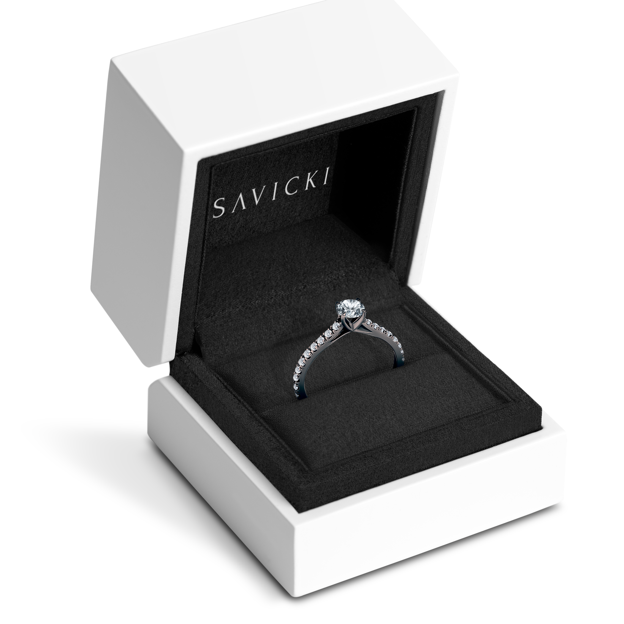 Verlobungsring Share Your Love: Schwarz Gold, Diamant