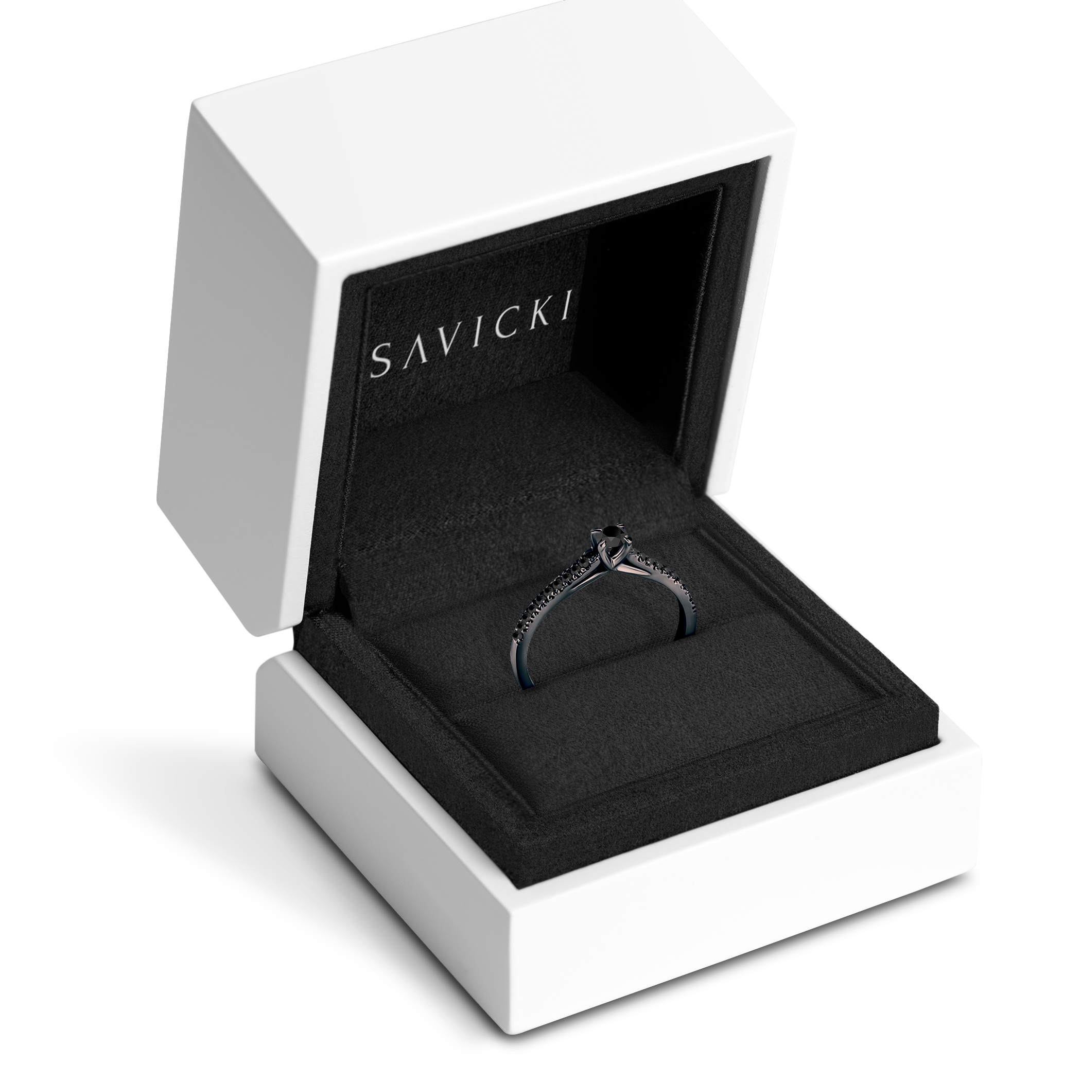 Verlobungsring Share Your Love: Schwarz Gold, Schwarz Diamant