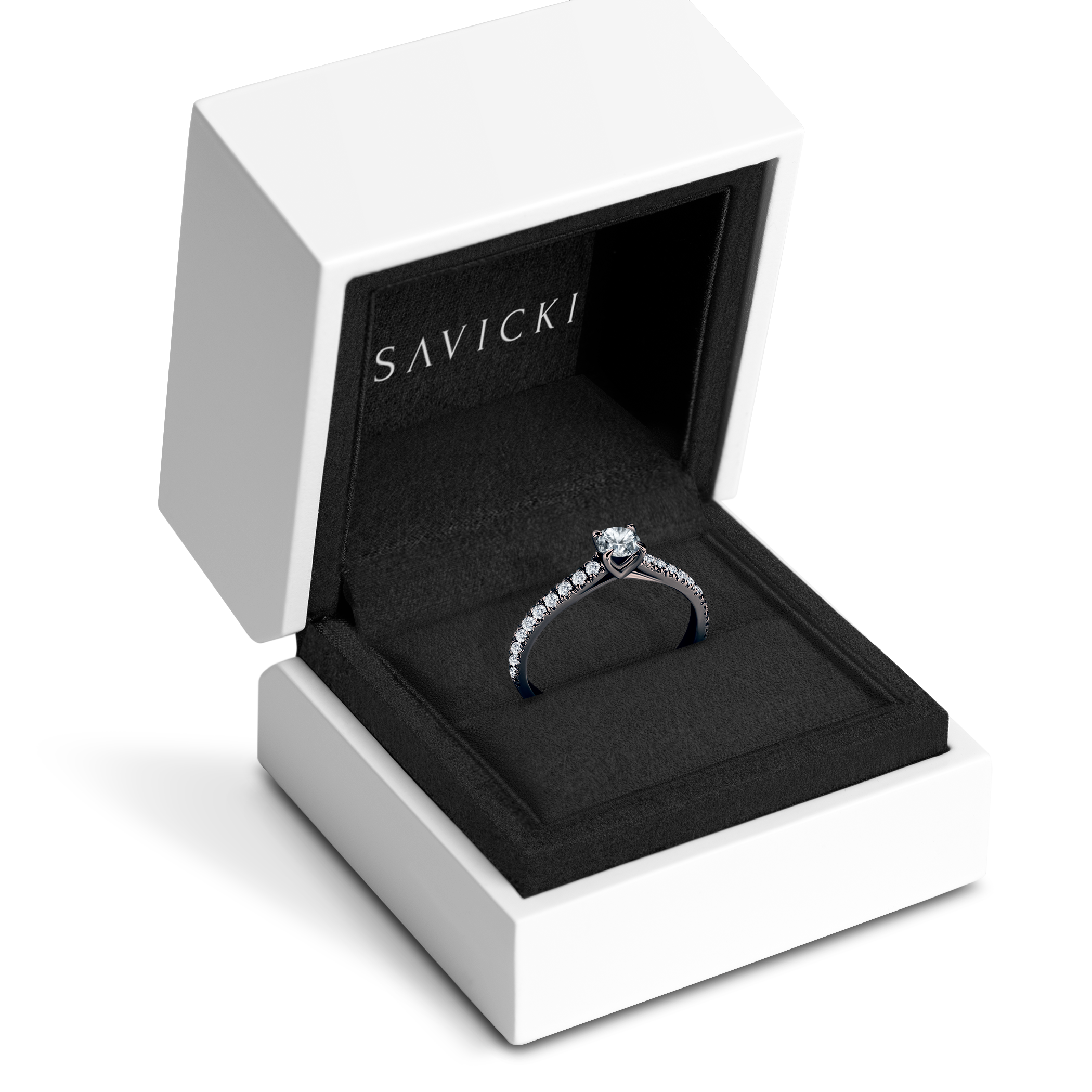 Pierścionek zaręczynowy Share Your Love: czarne złoto, diament