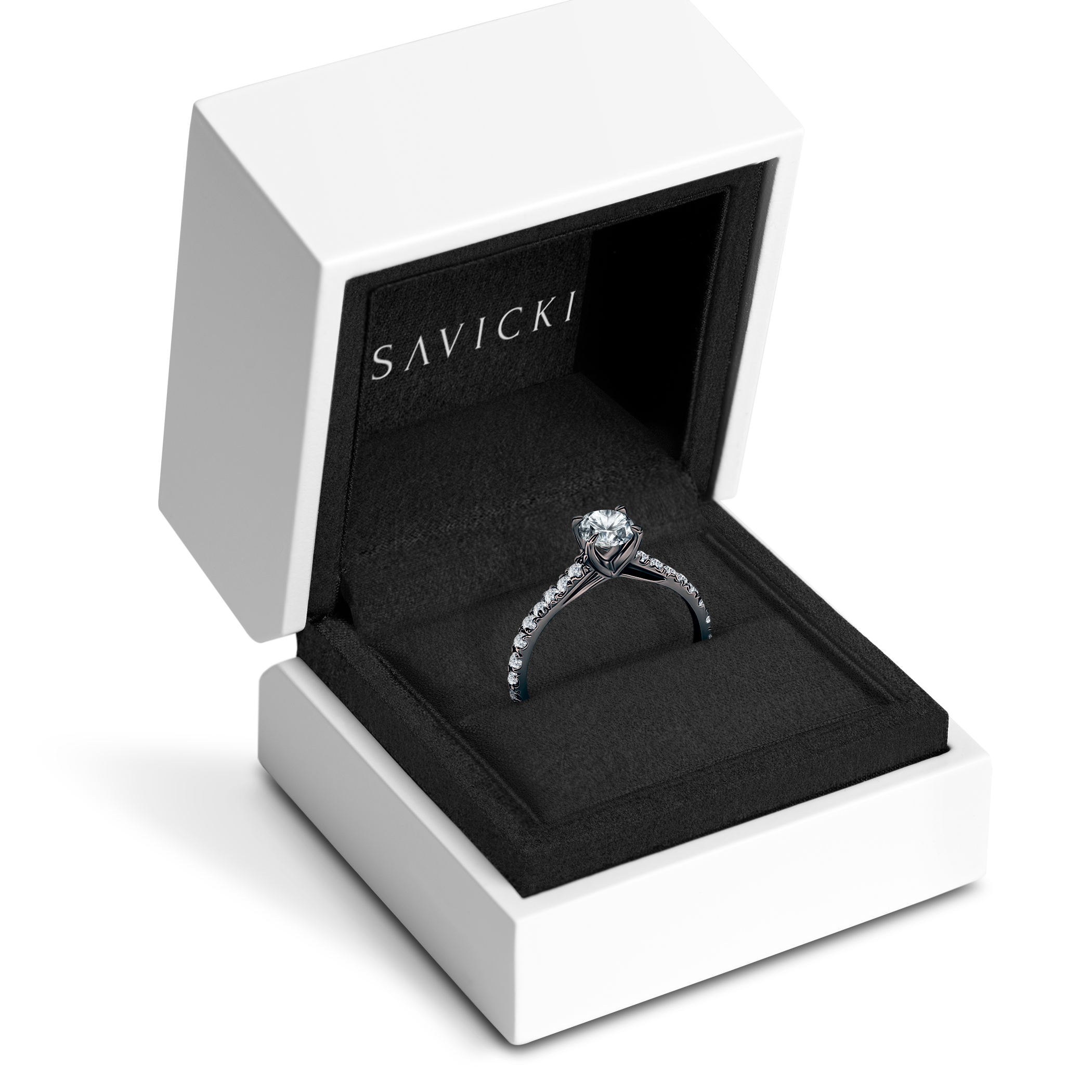 Pierścionek zaręczynowy Share Your Love: czarne złoto, diament