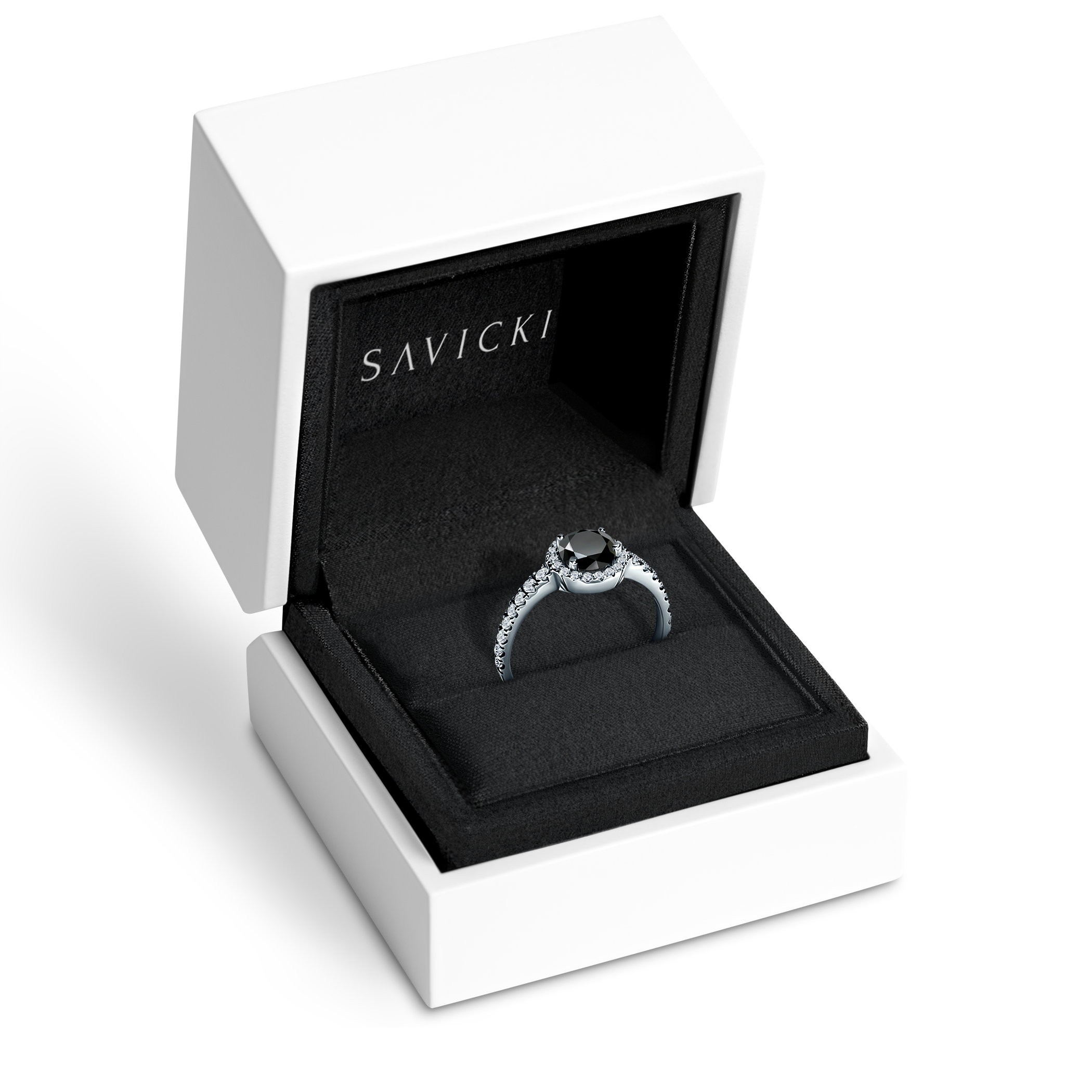 Verlobungsring This is Love: Weißgold, Schwarz Diamant