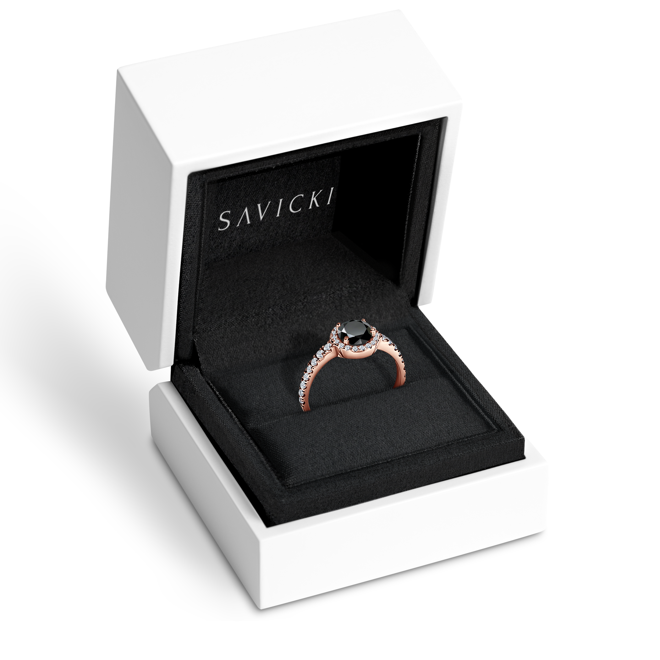 Verlobungsring This is Love: Roségold, Schwarz Diamant