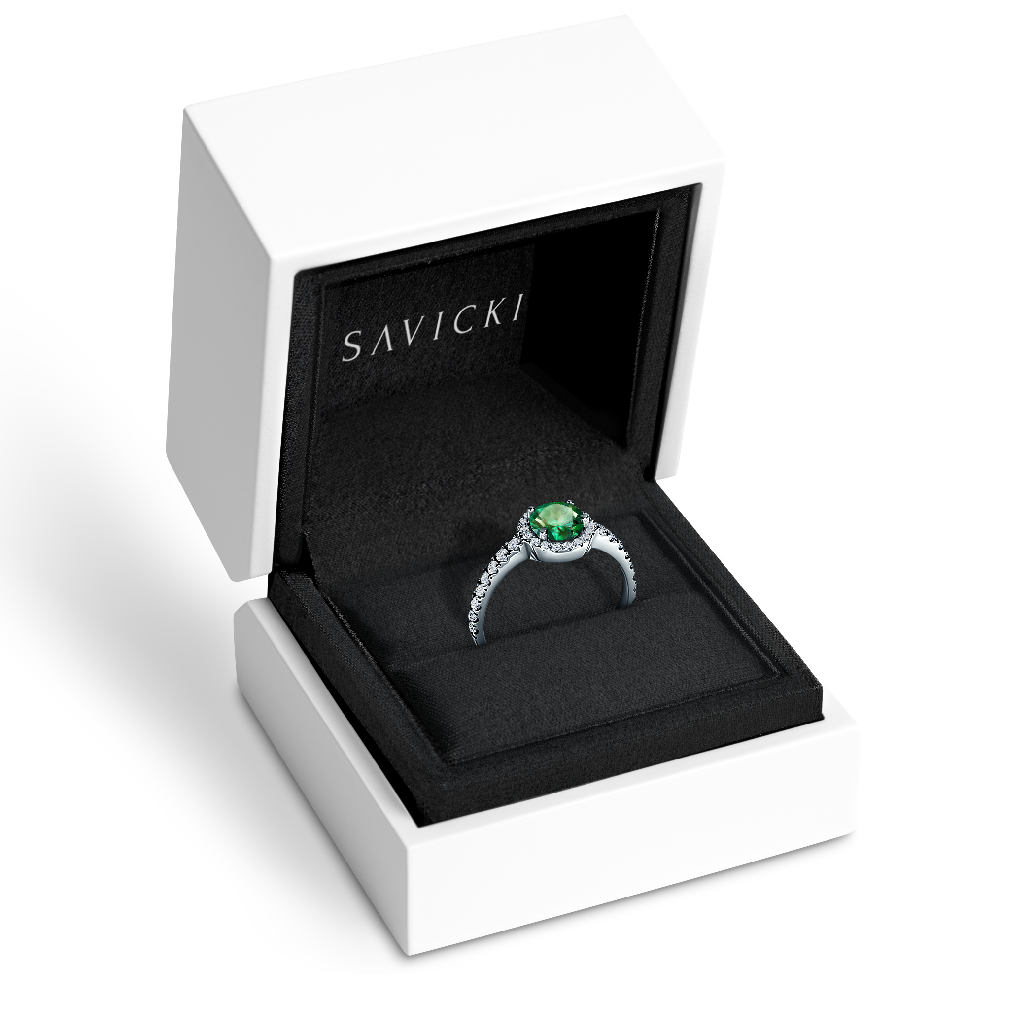 Pierścionek zaręczynowy This is Love: białe złoto, szmaragd - 7