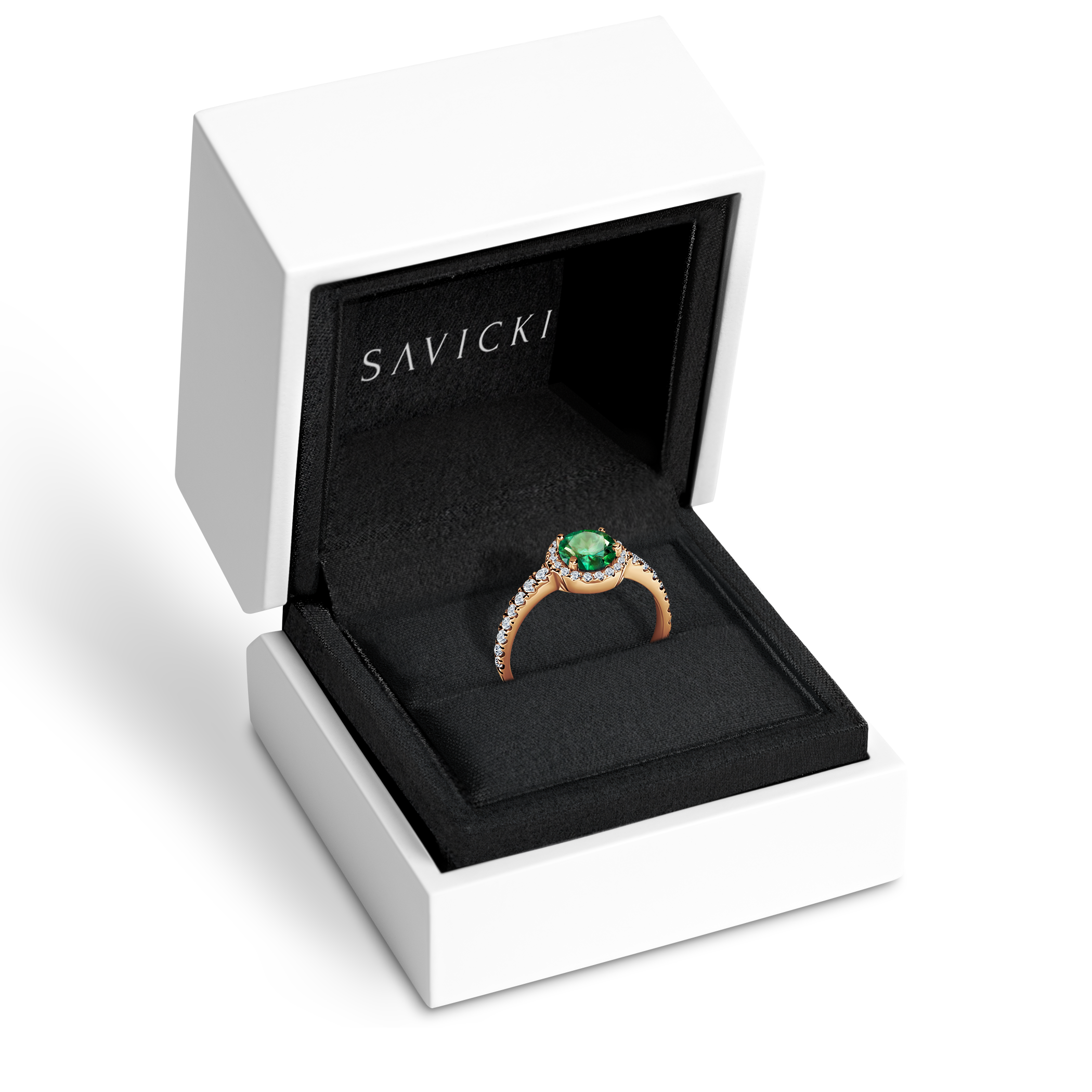 Pierścionek zaręczynowy This is Love: złoty, szmaragd