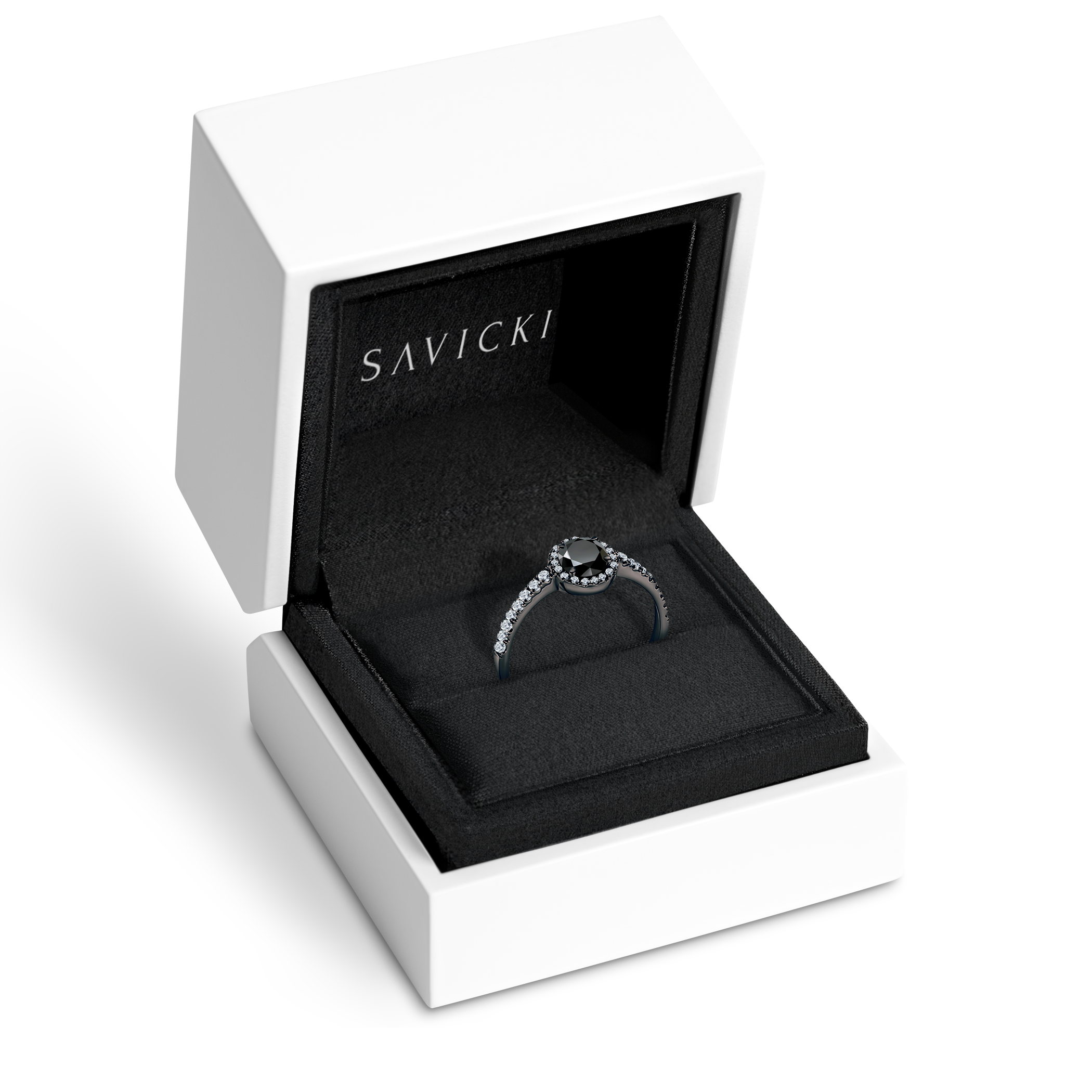 Verlobungsring This is Love: Weißgold, Schwarz Diamant