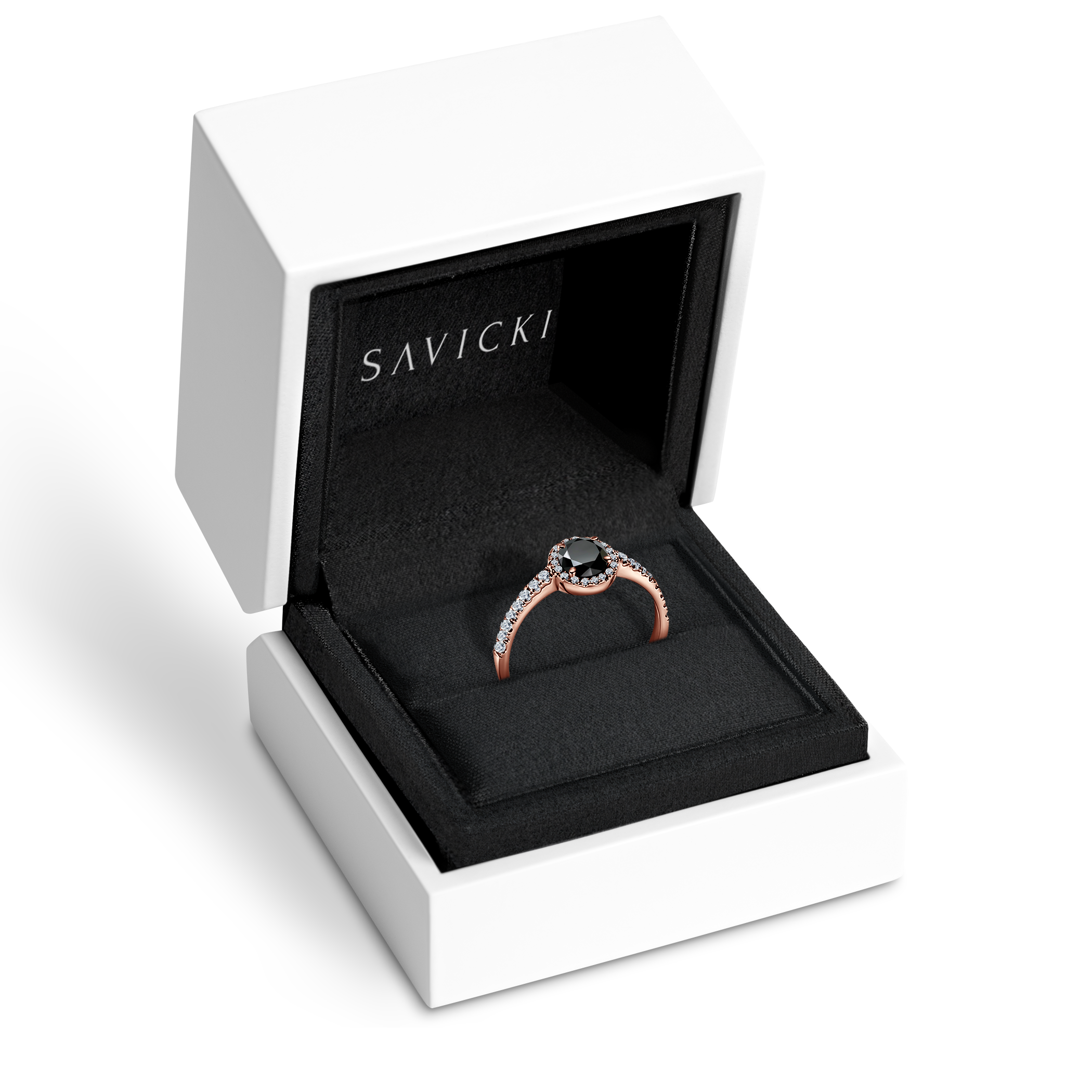 Verlobungsring This is Love: Roségold, Schwarz Diamant